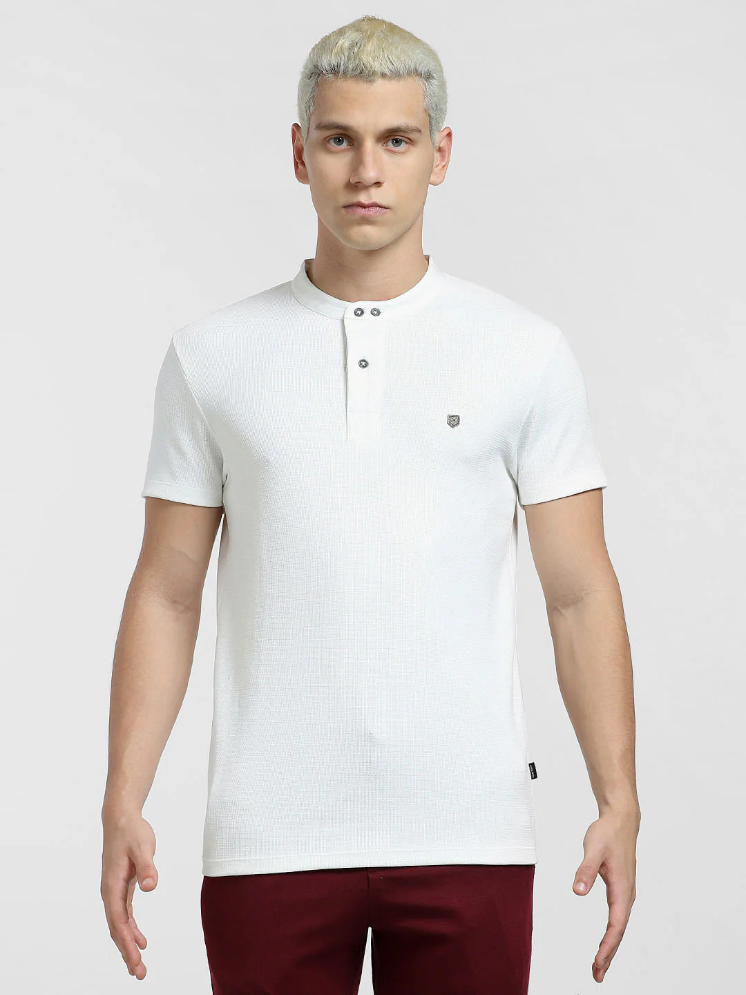 White Henley T-shirt - Image 7