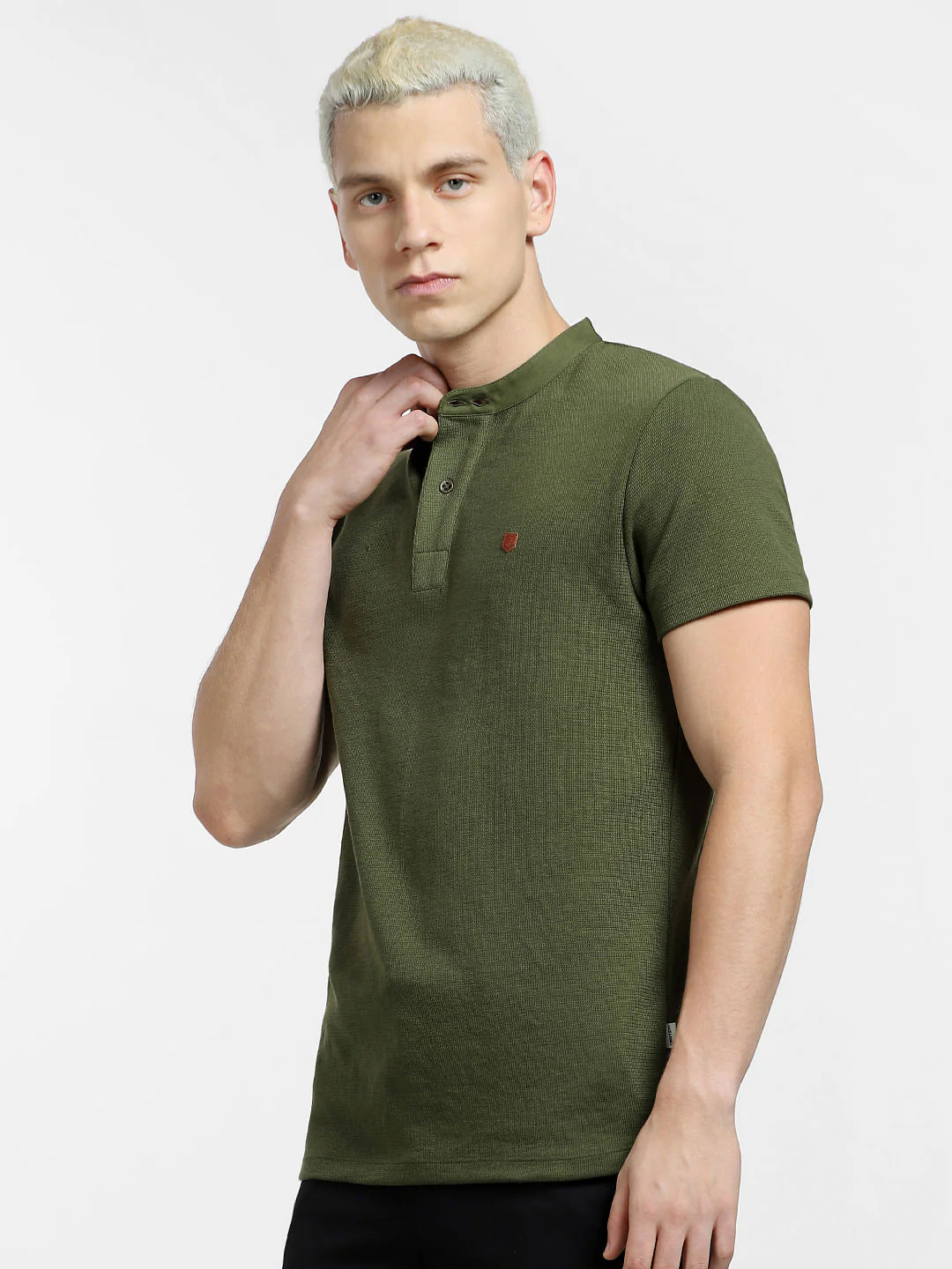 Dark Green Henley T-shirt - Image 2