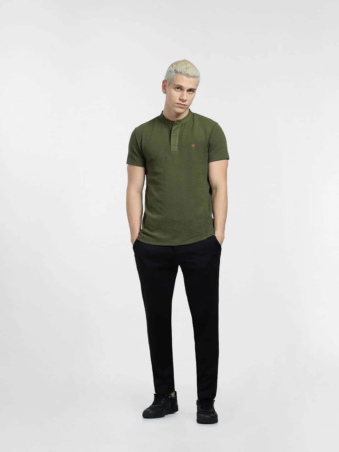 Dark Green Henley T-shirt - Image 6