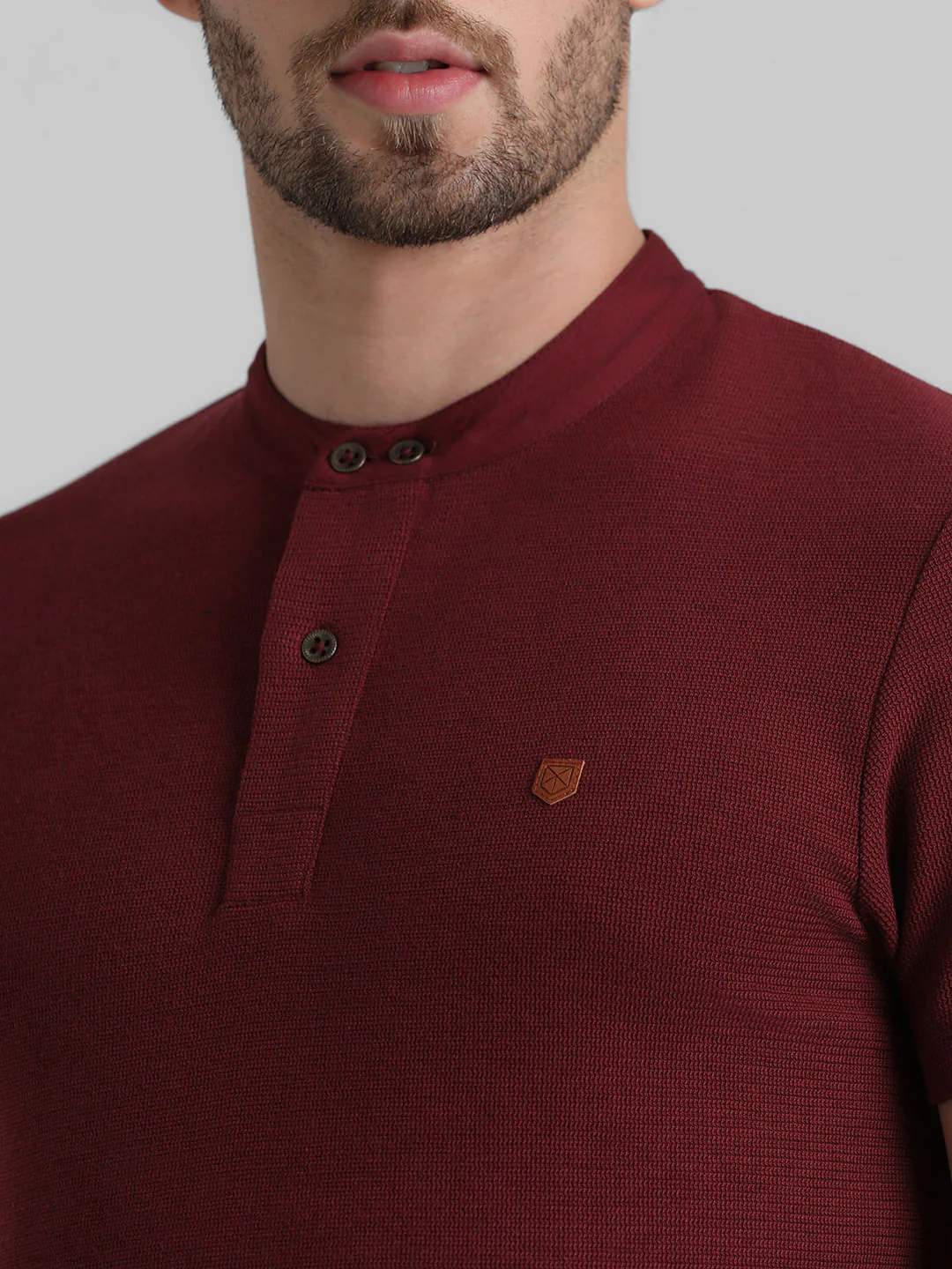 Red Henley T-shirt - Image 5