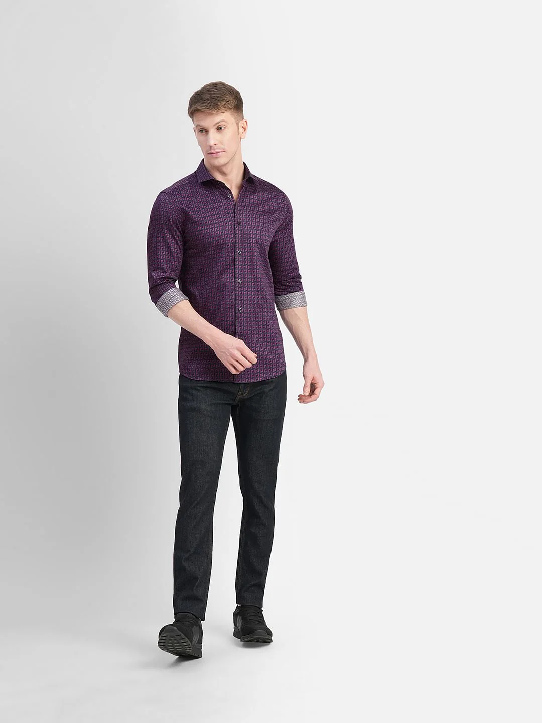 Black Printed Full Sleeves Shirt - Image 6