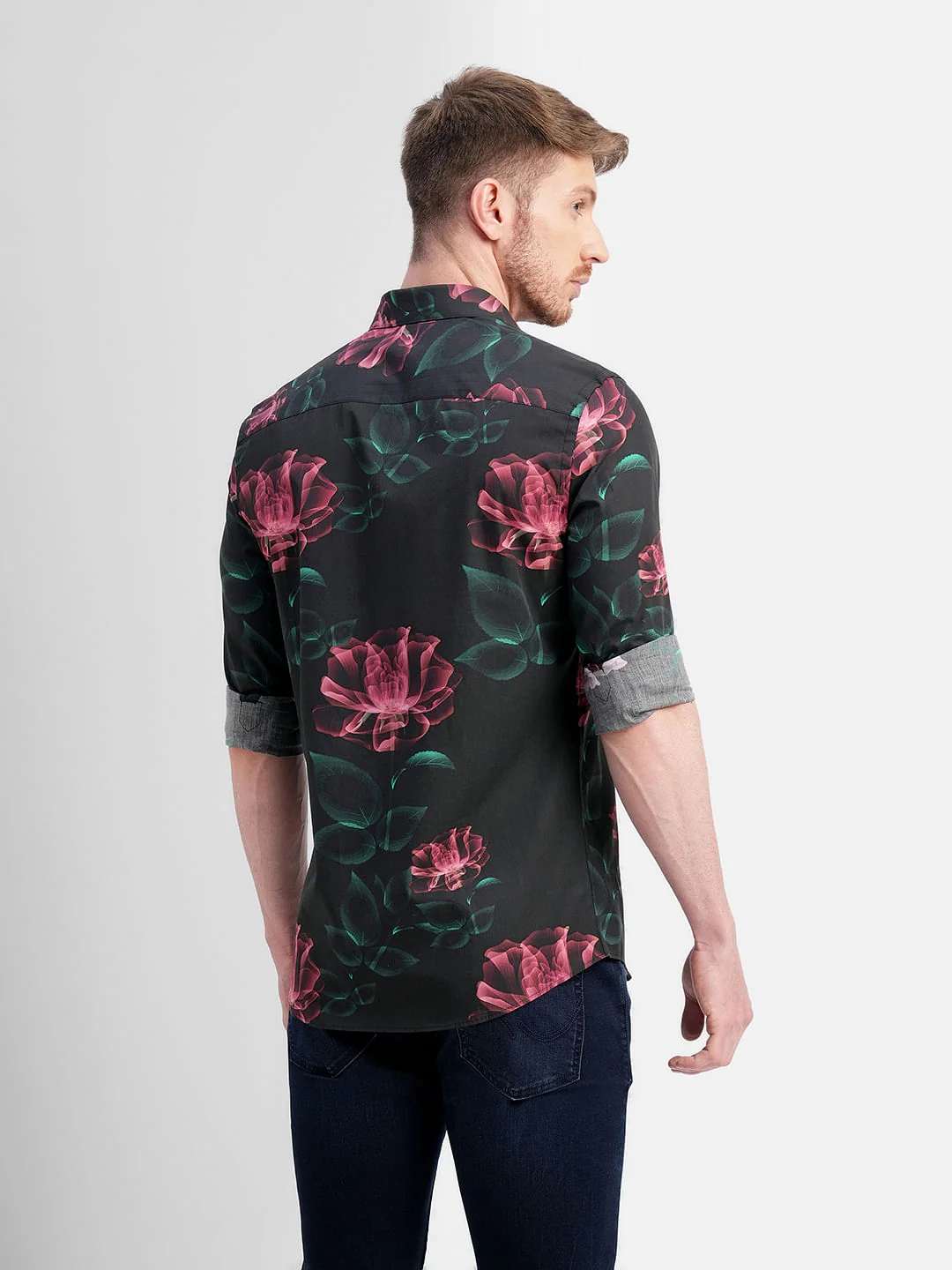 Black Floral Full Sleeves Shirt - Image 4