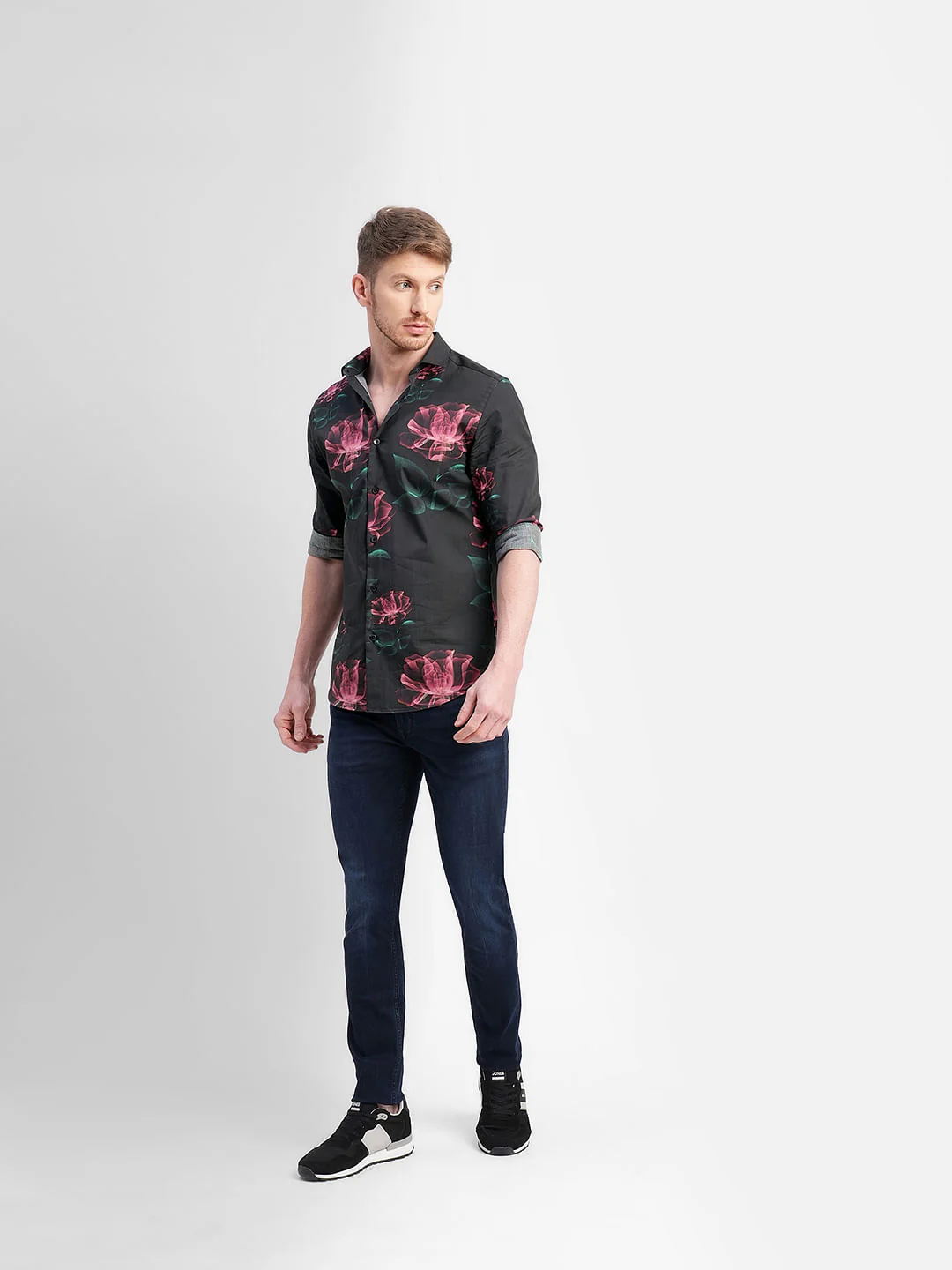Black Floral Full Sleeves Shirt - Image 6
