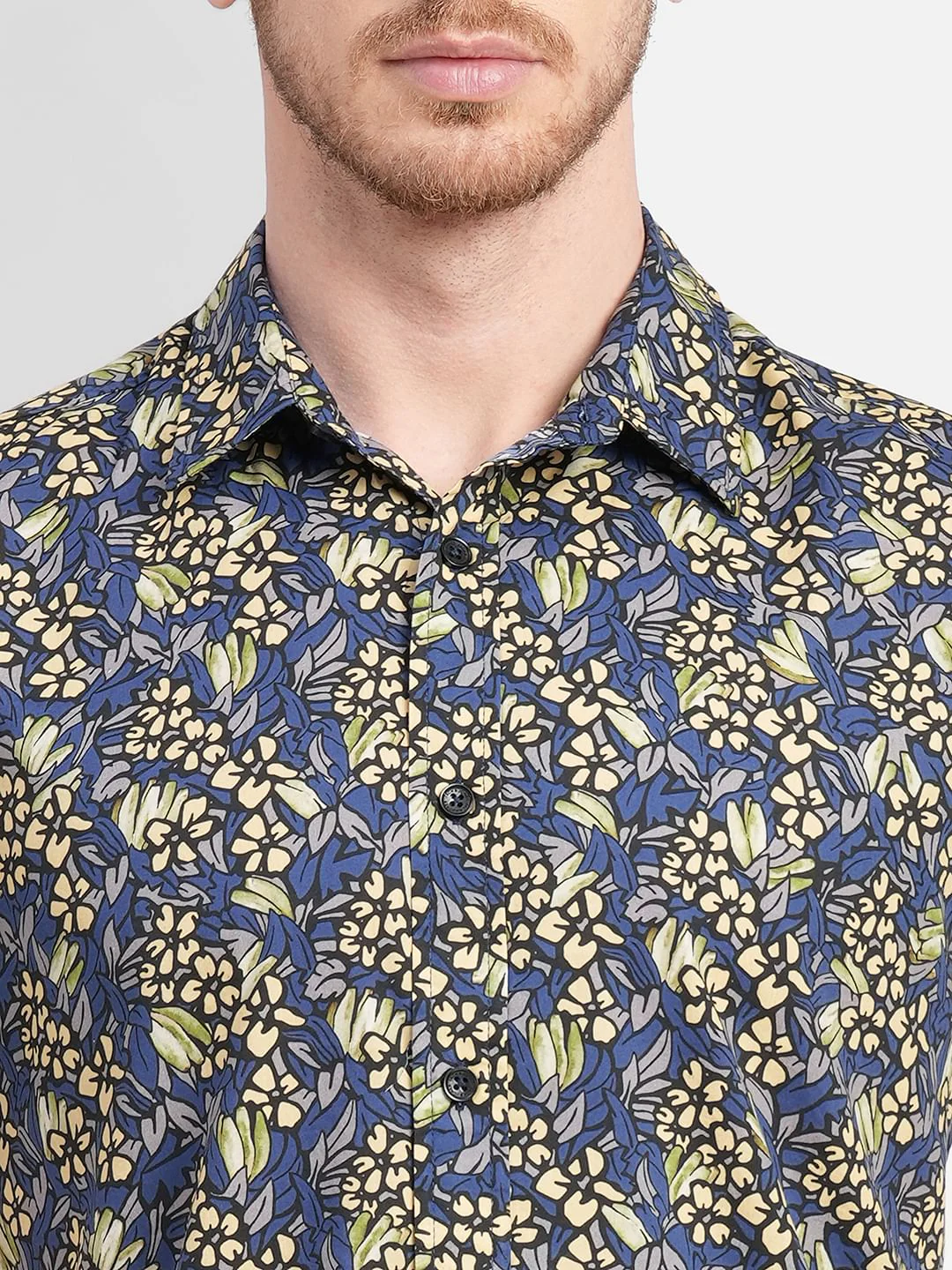 Blue Floral Short Sleeves Shirt - Image 5