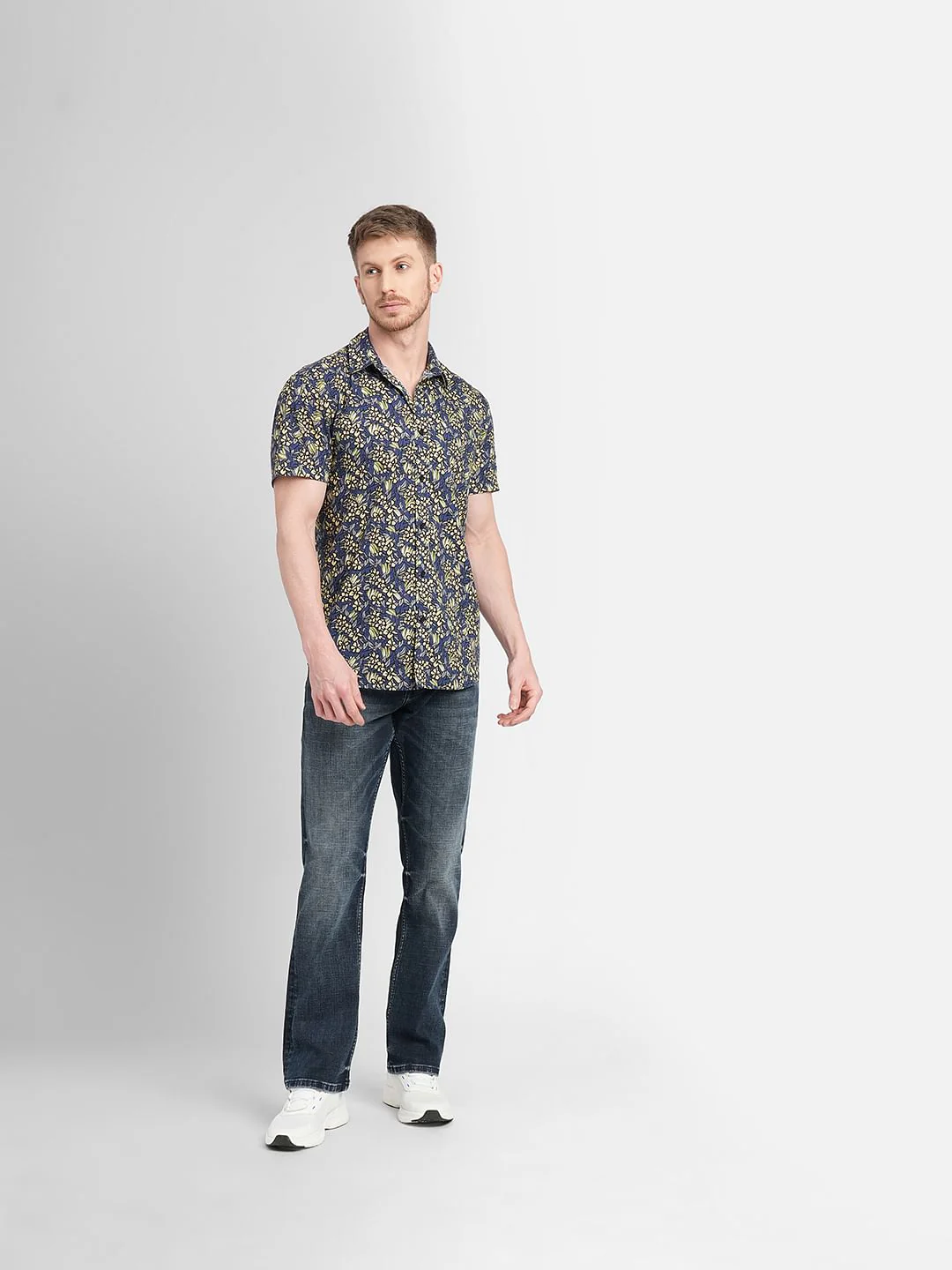 Blue Floral Short Sleeves Shirt - Image 6