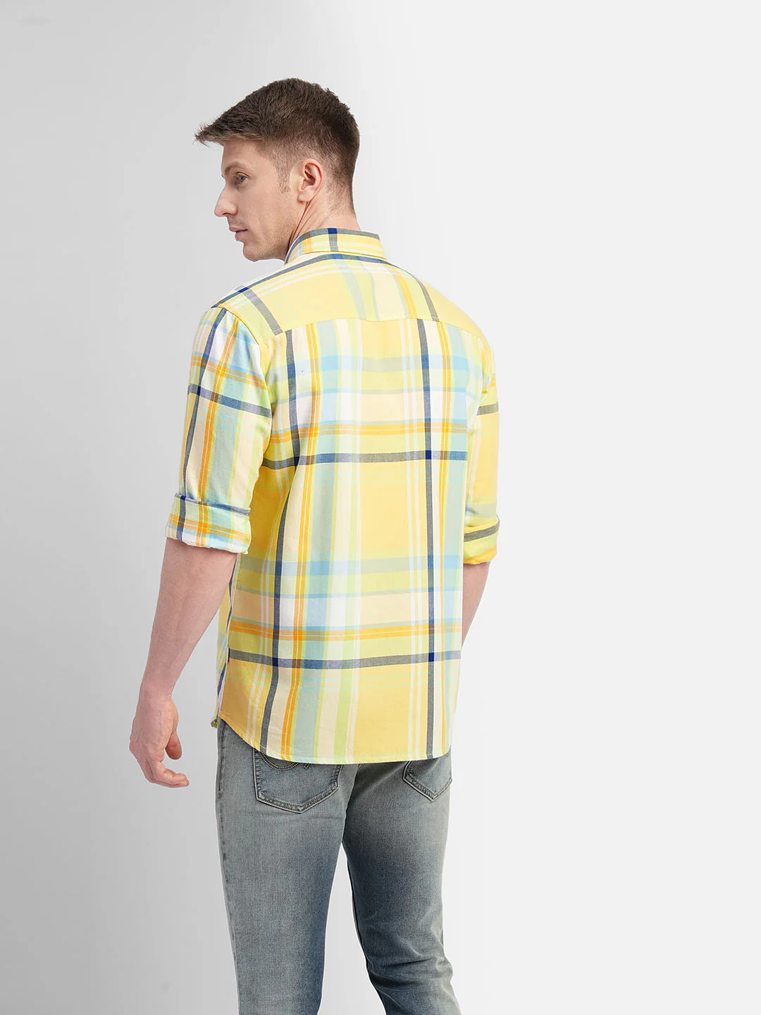 Green Check Print Full Sleeves Shirt - Image 4
