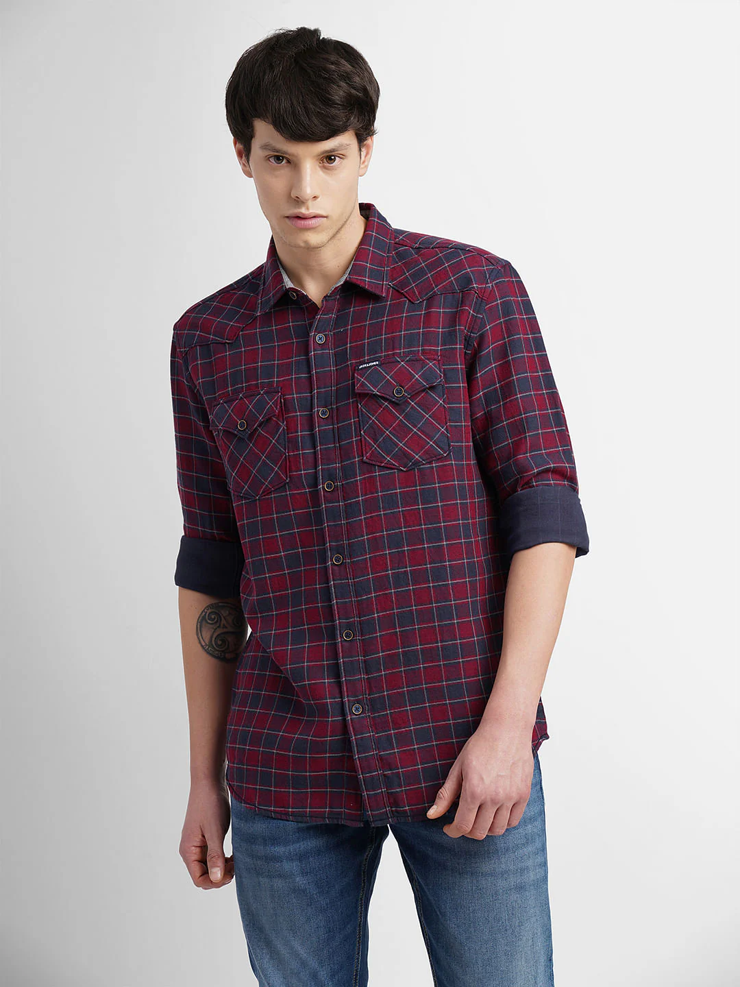 Red Check Full Sleeves Shirt - Image 2