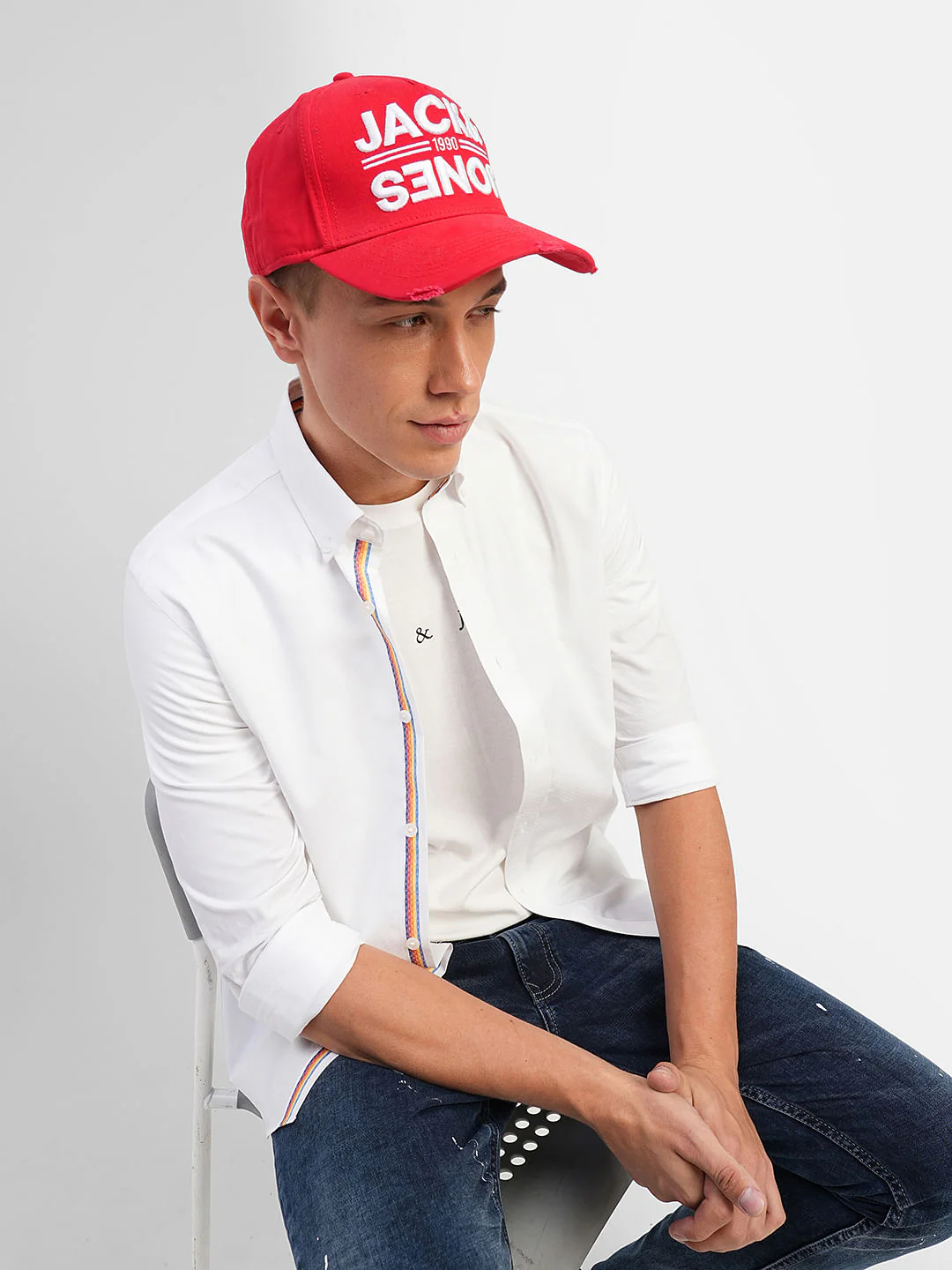 White Cotton Full Sleeves Shirt