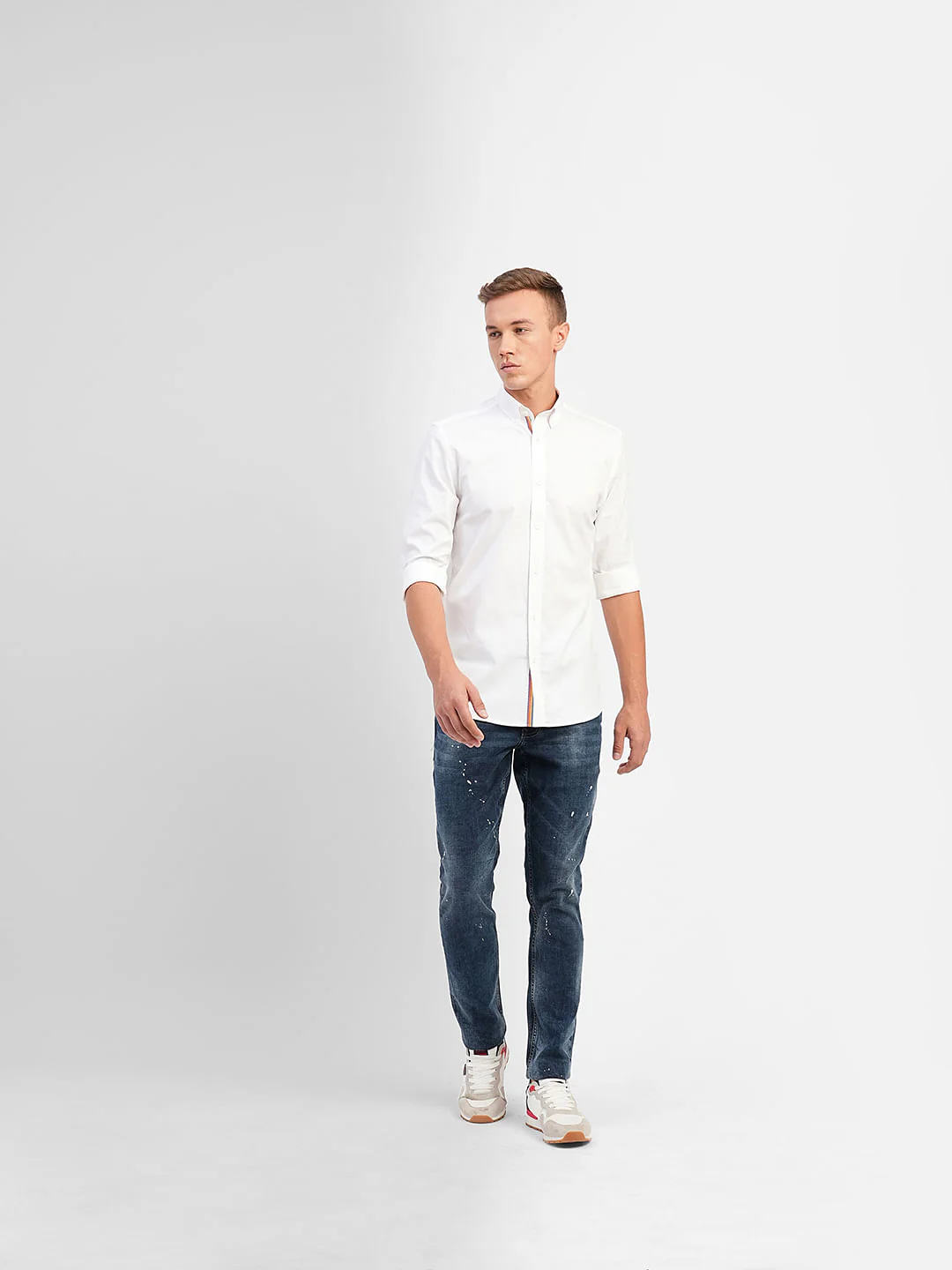 White Cotton Full Sleeves Shirt - Image 6