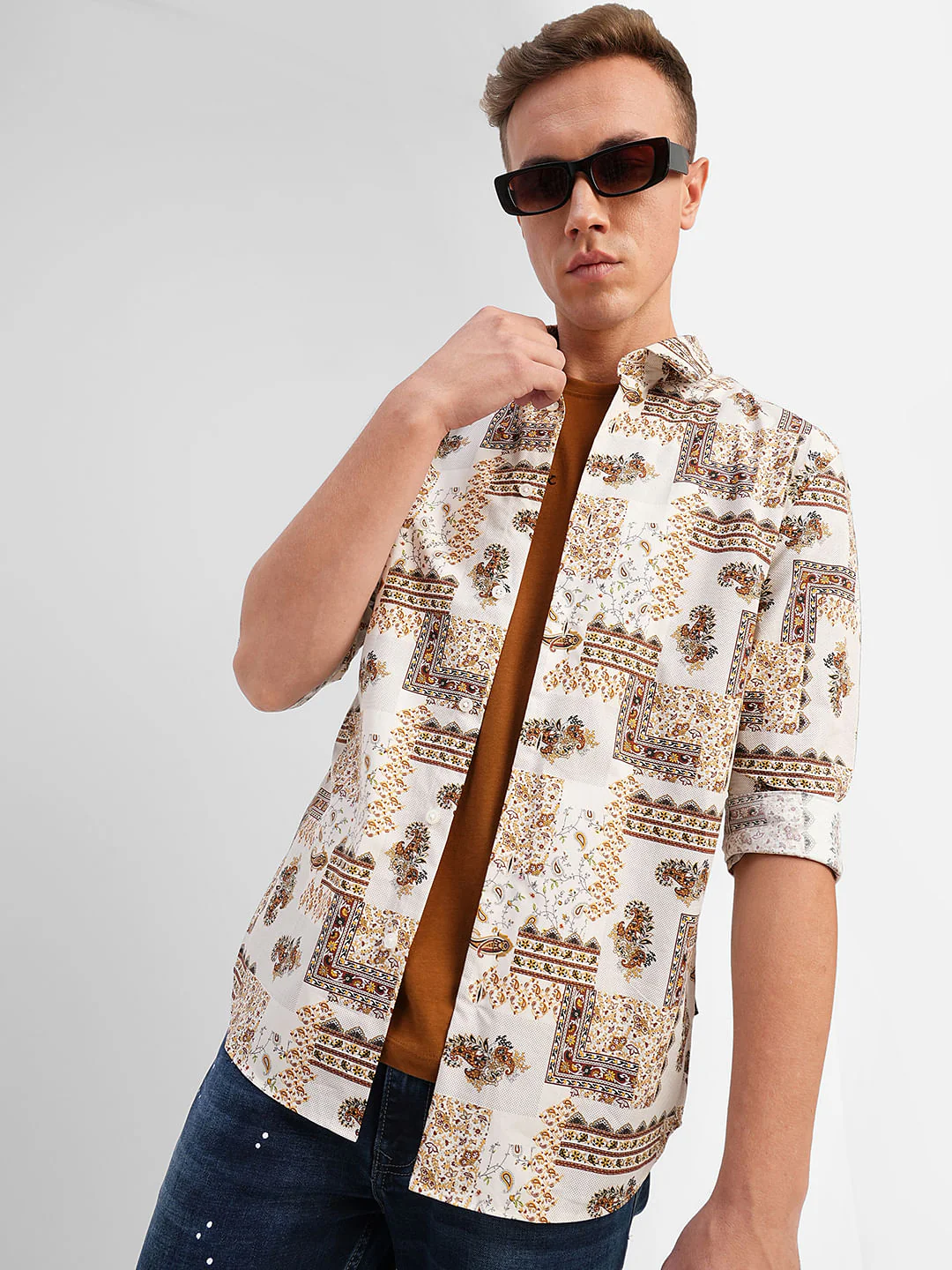 Off-White All Over Print Full Sleeves Shirt