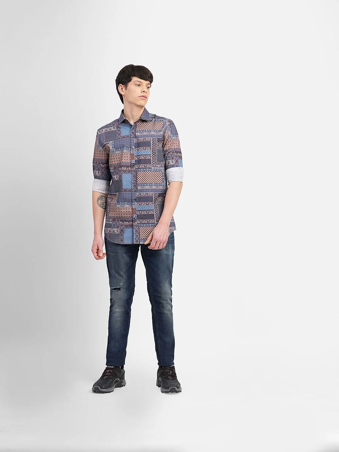 Blue All Over Print Full Sleeves Shirt - Image 6