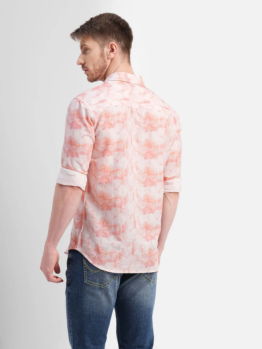 White Ombre Print Full Sleeves Shirt - Image 4