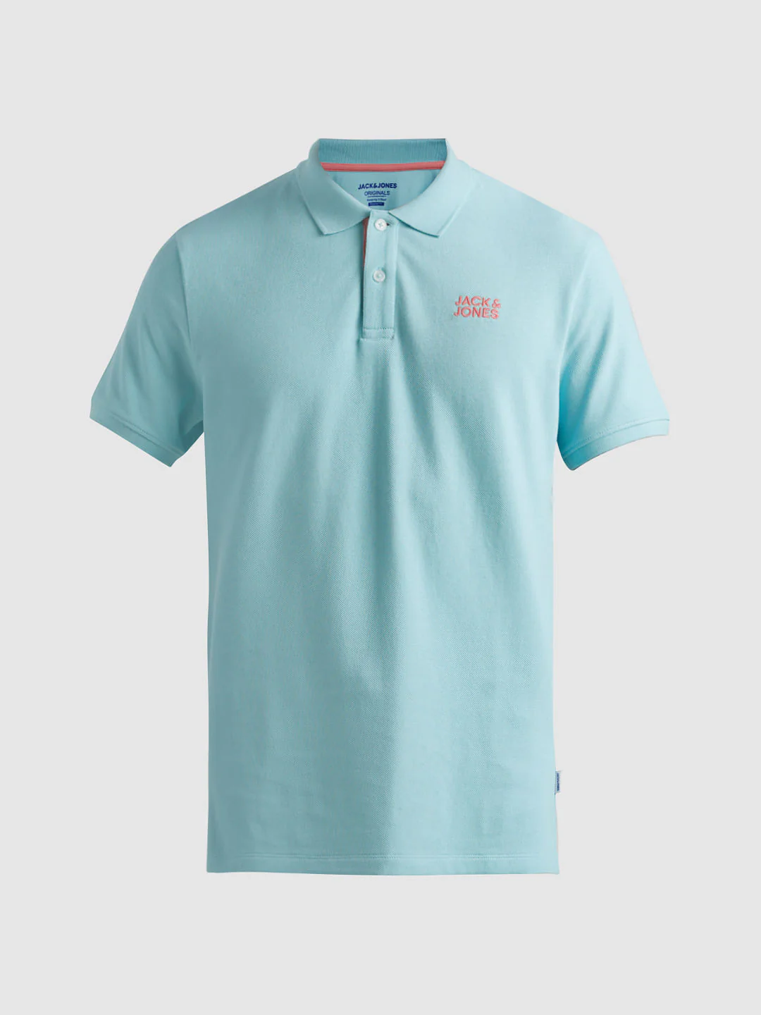 Blue Contrast Inner Neck Polo T-shirt - Image 7