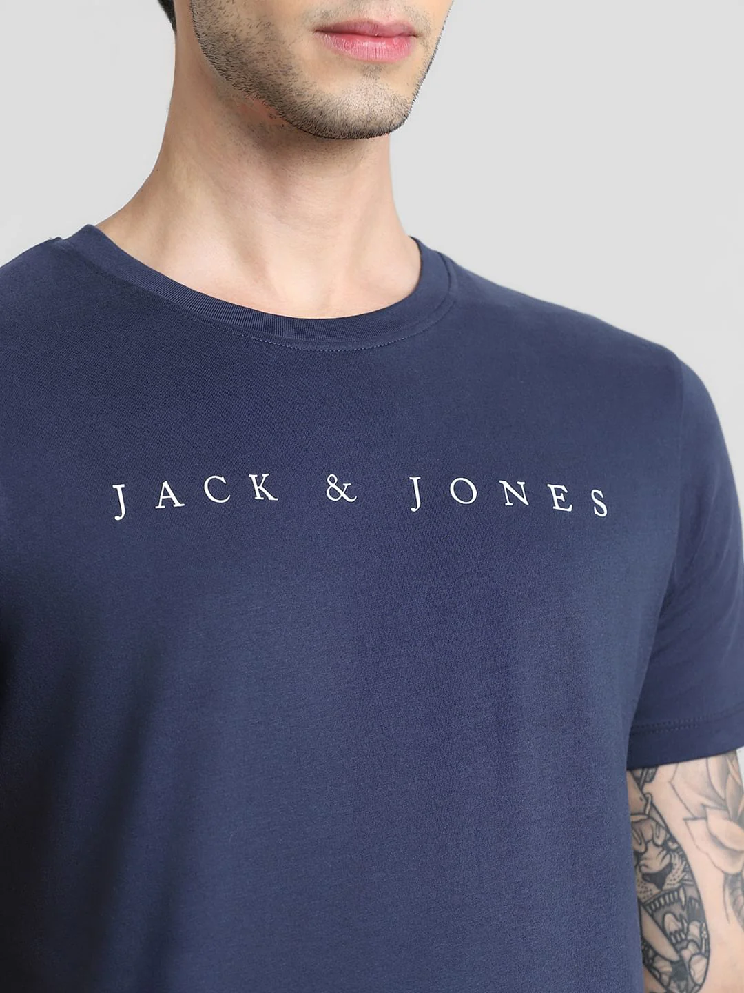Blue Logo Text Crew Neck T-shirt - Image 5