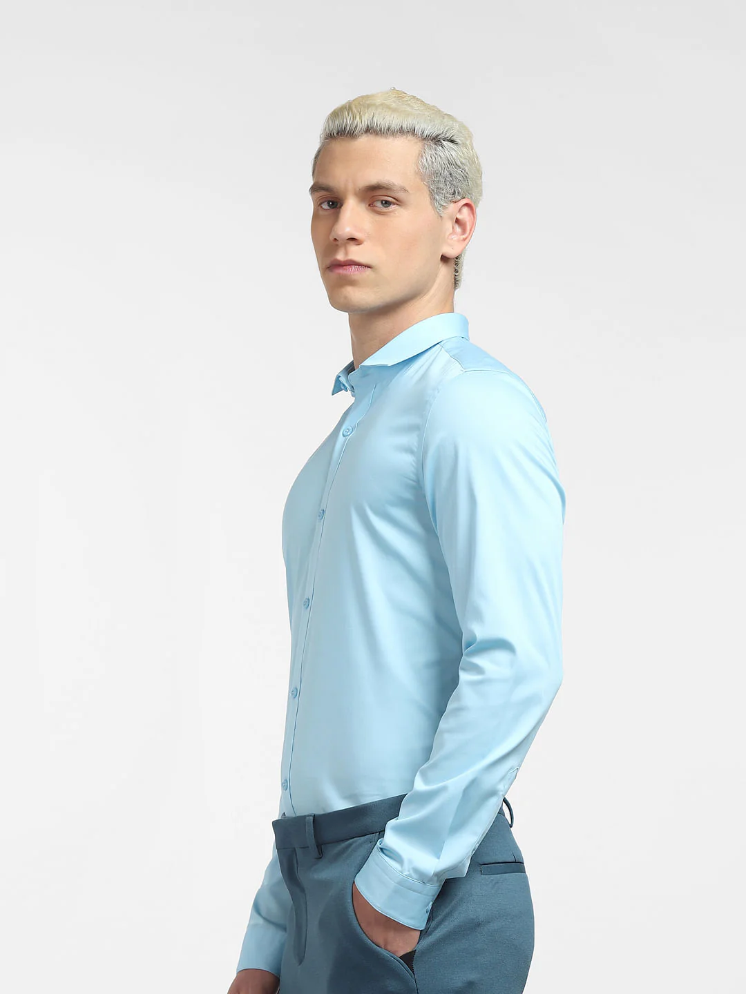 Sky Blue Full Sleeves Shirt - Image 3