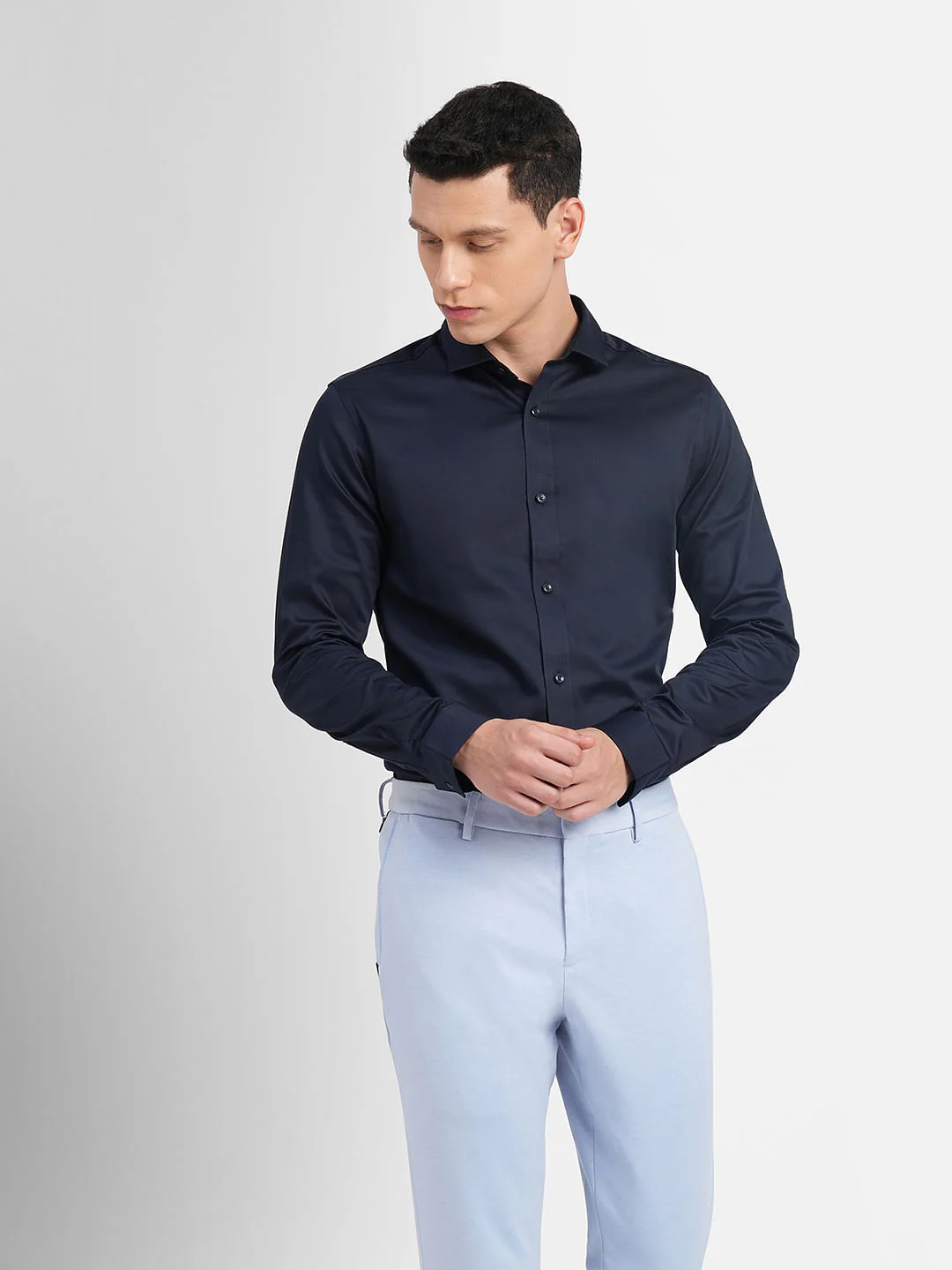 Navy Blue Full Sleeves Shirt - Image 2