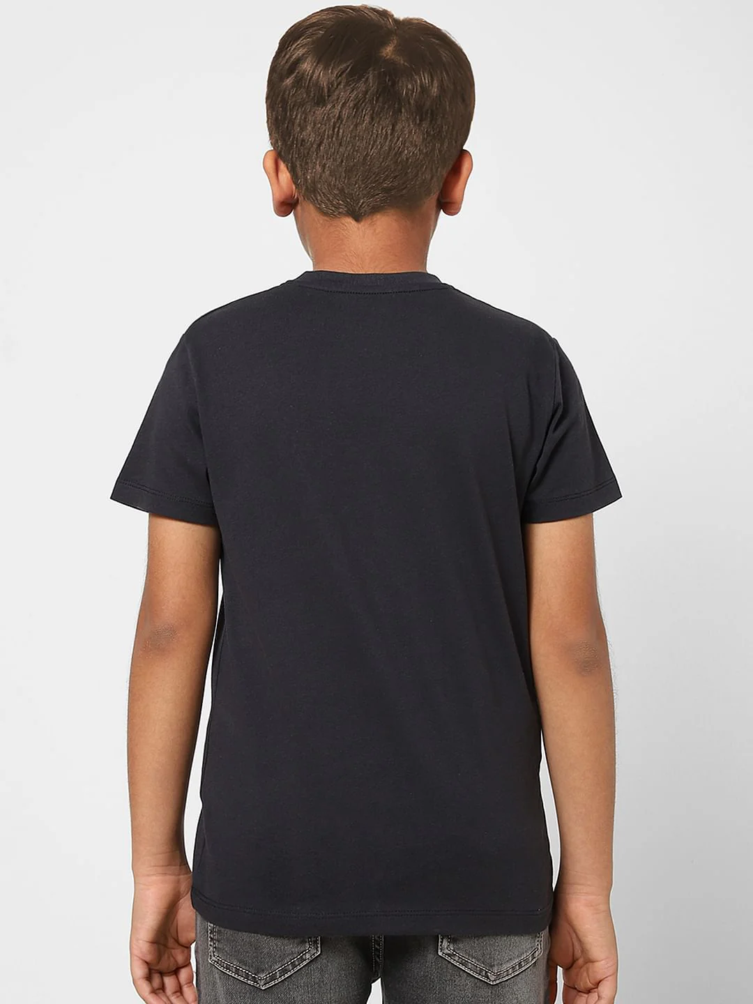 Boys Black Slogan Print Crew Neck T-shirt - Image 4