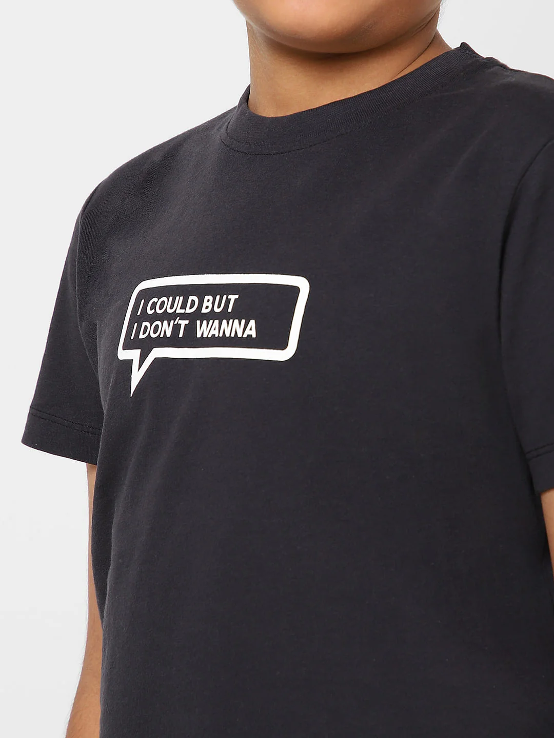 Boys Black Slogan Print Crew Neck T-shirt - Image 5
