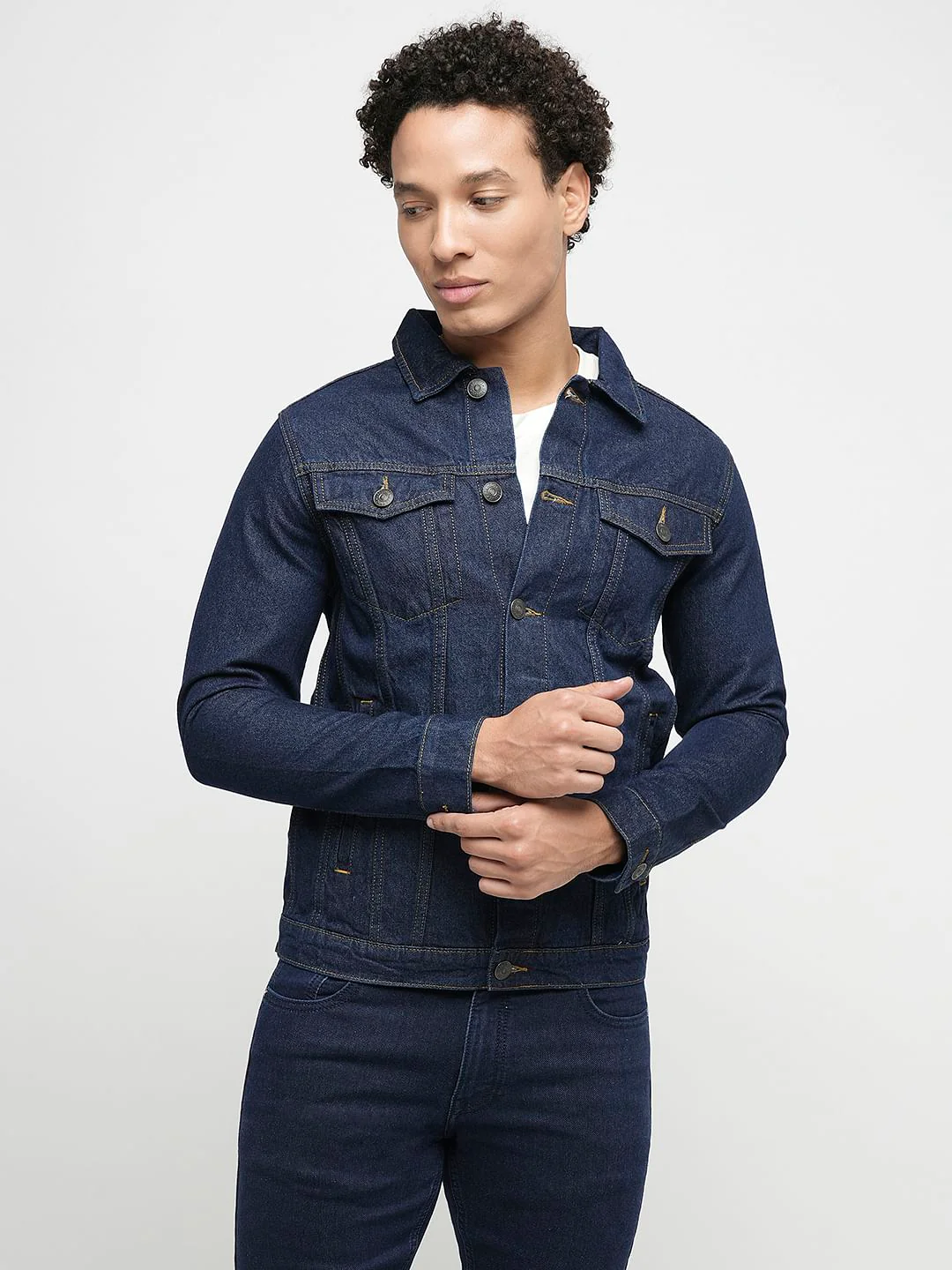 PRODUKT by JACK&JONES Dark Blue Trucker Denim Jacket - Image 2