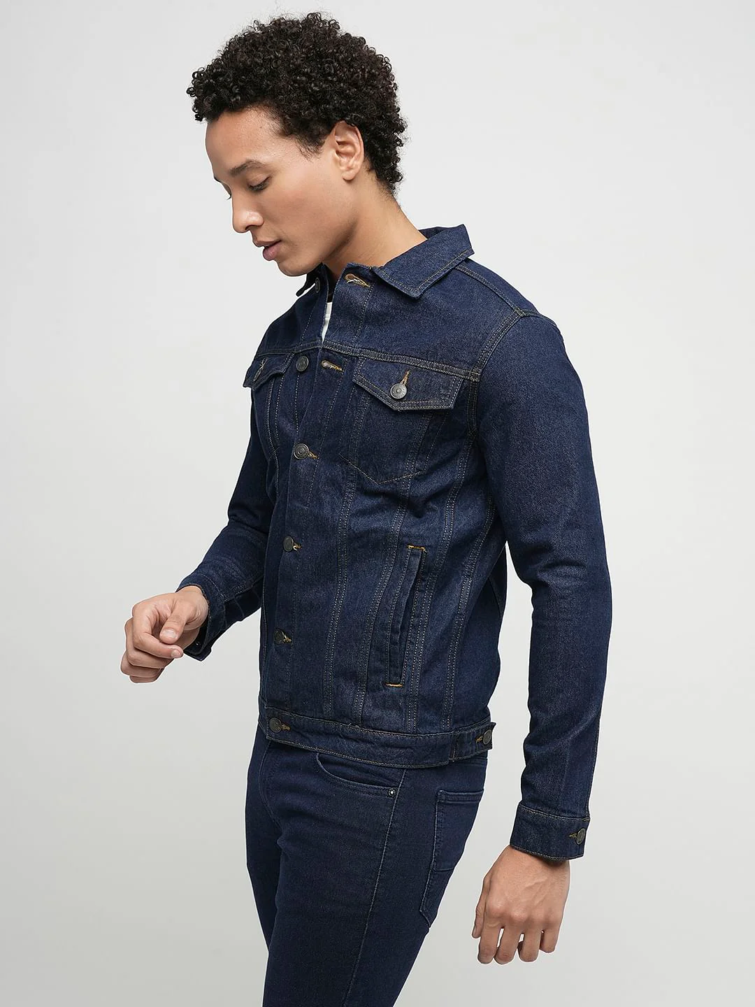 PRODUKT by JACK&JONES Dark Blue Trucker Denim Jacket - Image 3