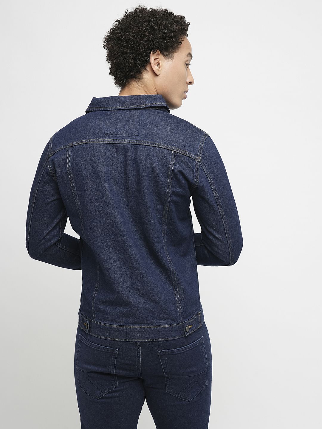 PRODUKT by JACK&JONES Dark Blue Trucker Denim Jacket - Image 4