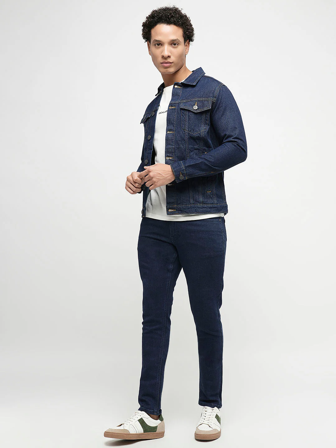 PRODUKT by JACK&JONES Dark Blue Trucker Denim Jacket - Image 5