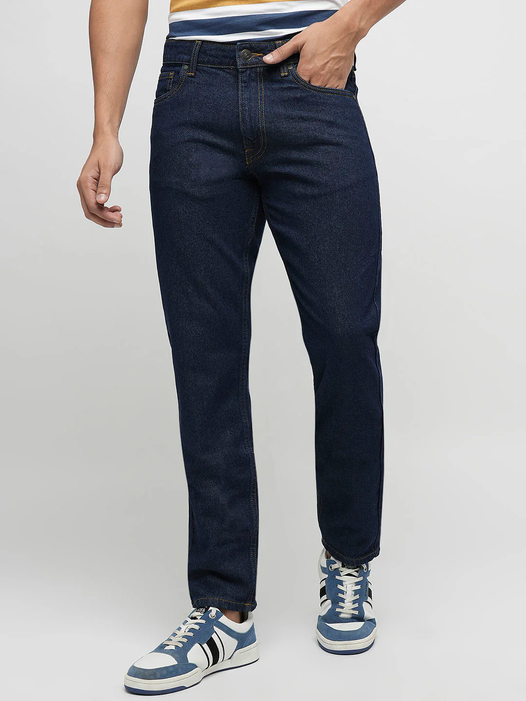 PRODUKT by JACK&JONES Dark Blue Mid Rise Regular Fit Jeans - Image 2