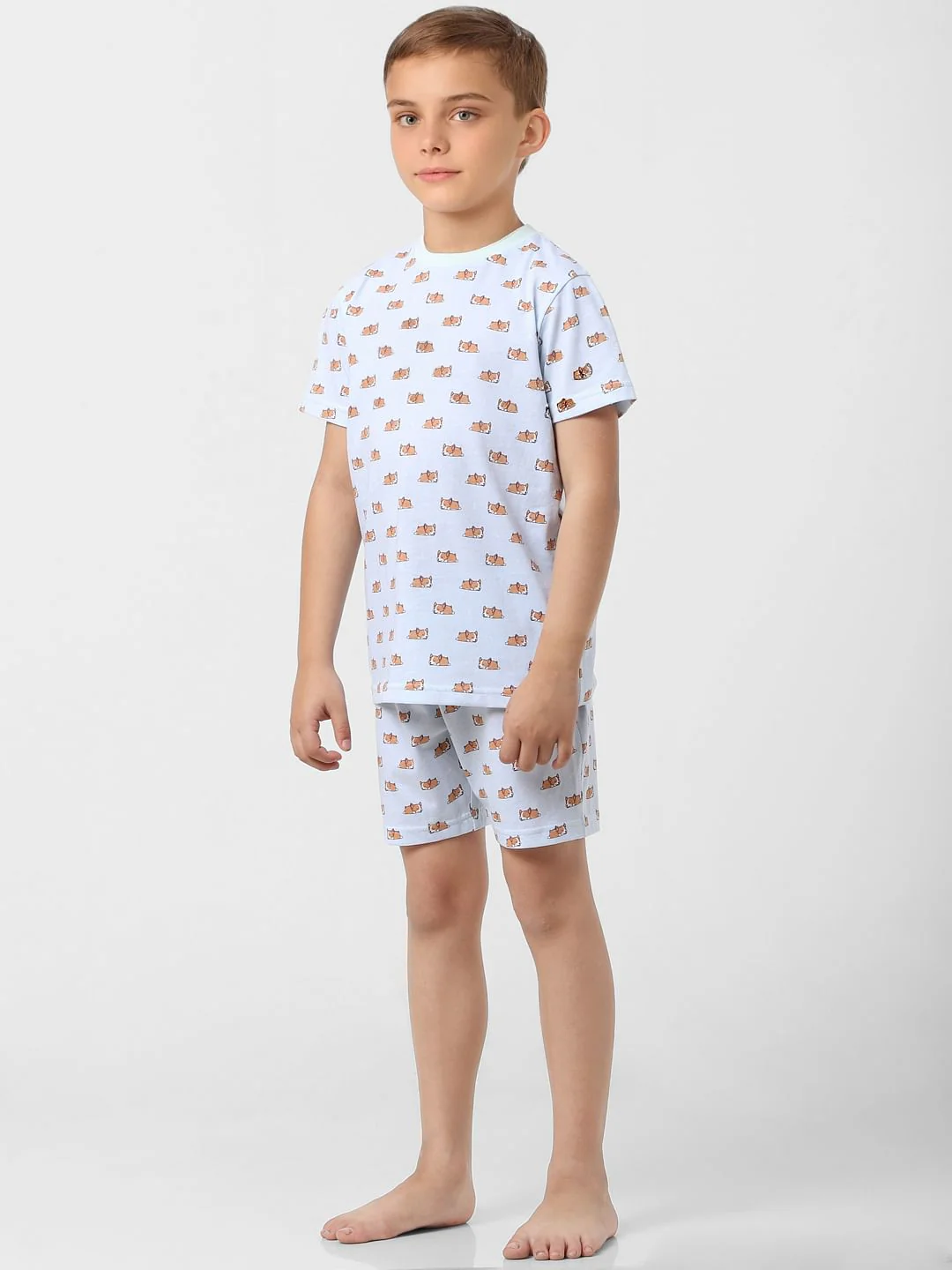 Boys Blue T-shirt & Shorts Sleepwear Set - Image 2