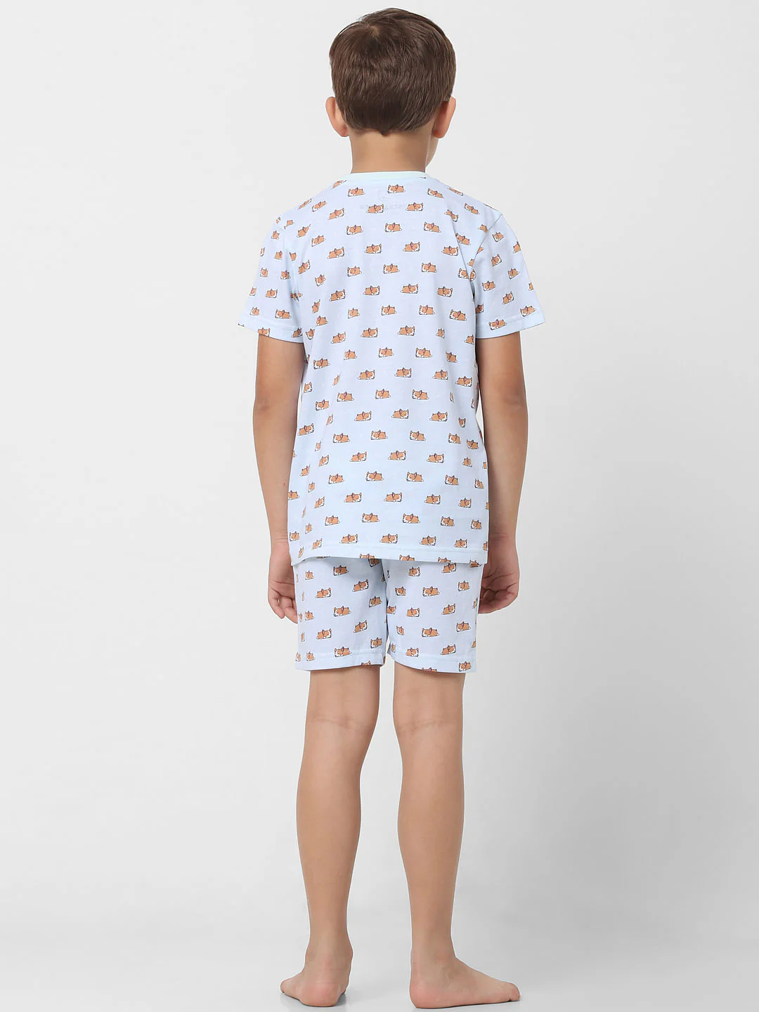 Boys Blue T-shirt & Shorts Sleepwear Set - Image 3
