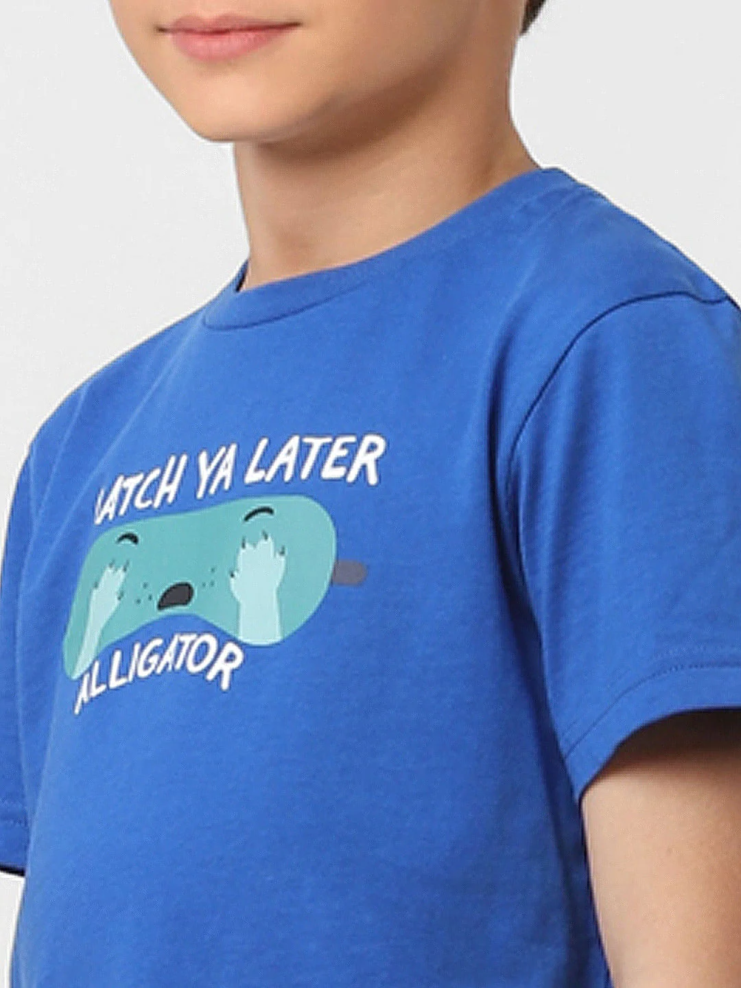 Boys Blue T-shirt & Shorts Sleepwear Set - Image 4