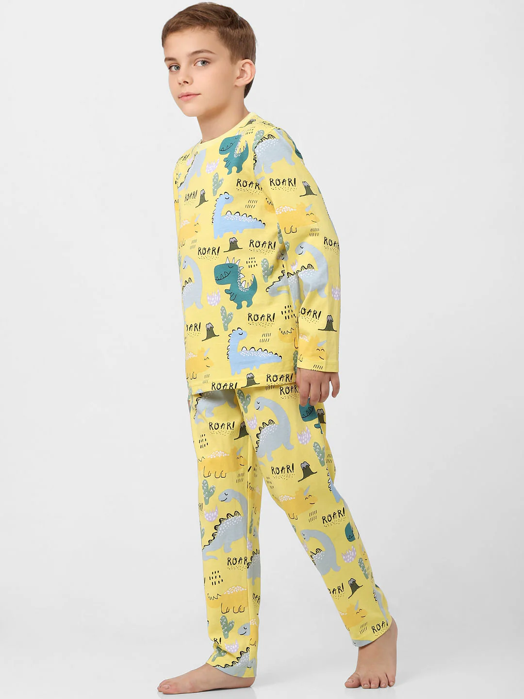 Boys Yellow Printed Sleepwear Set - Image 2