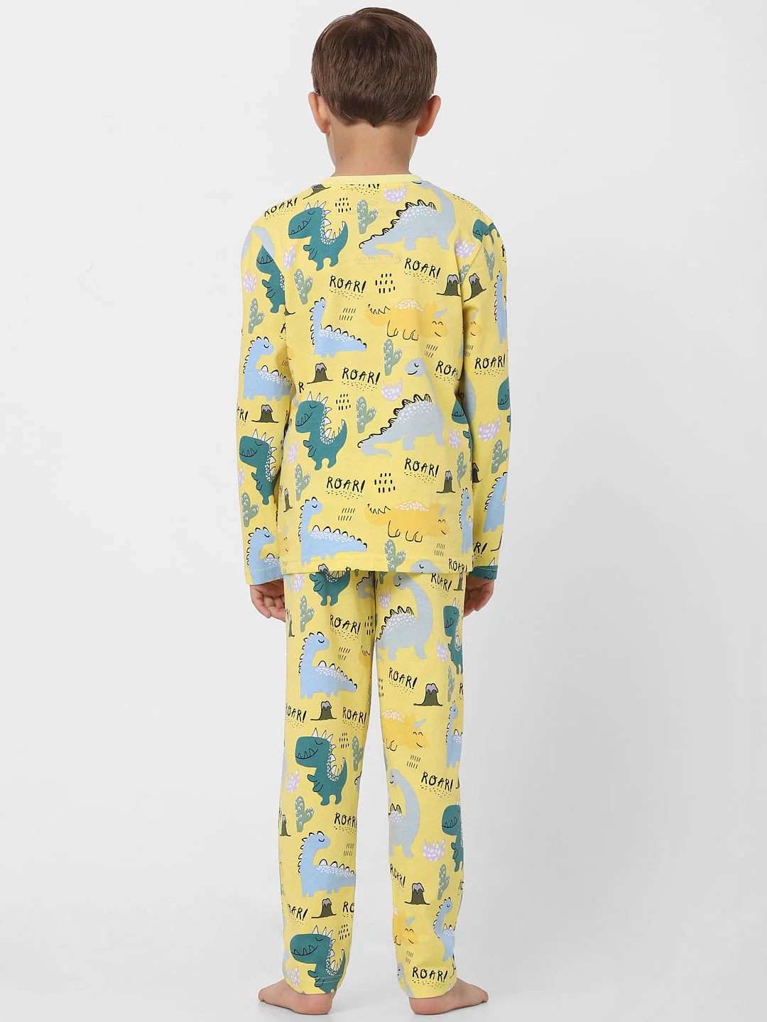 Boys Yellow Printed Sleepwear Set - Image 3