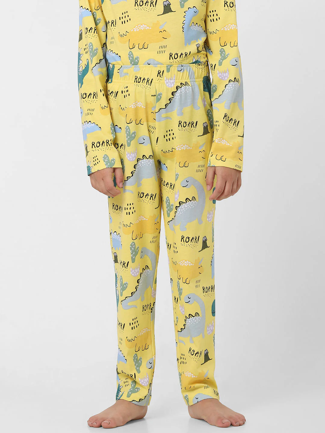 Boys Yellow Printed Sleepwear Set - Image 5