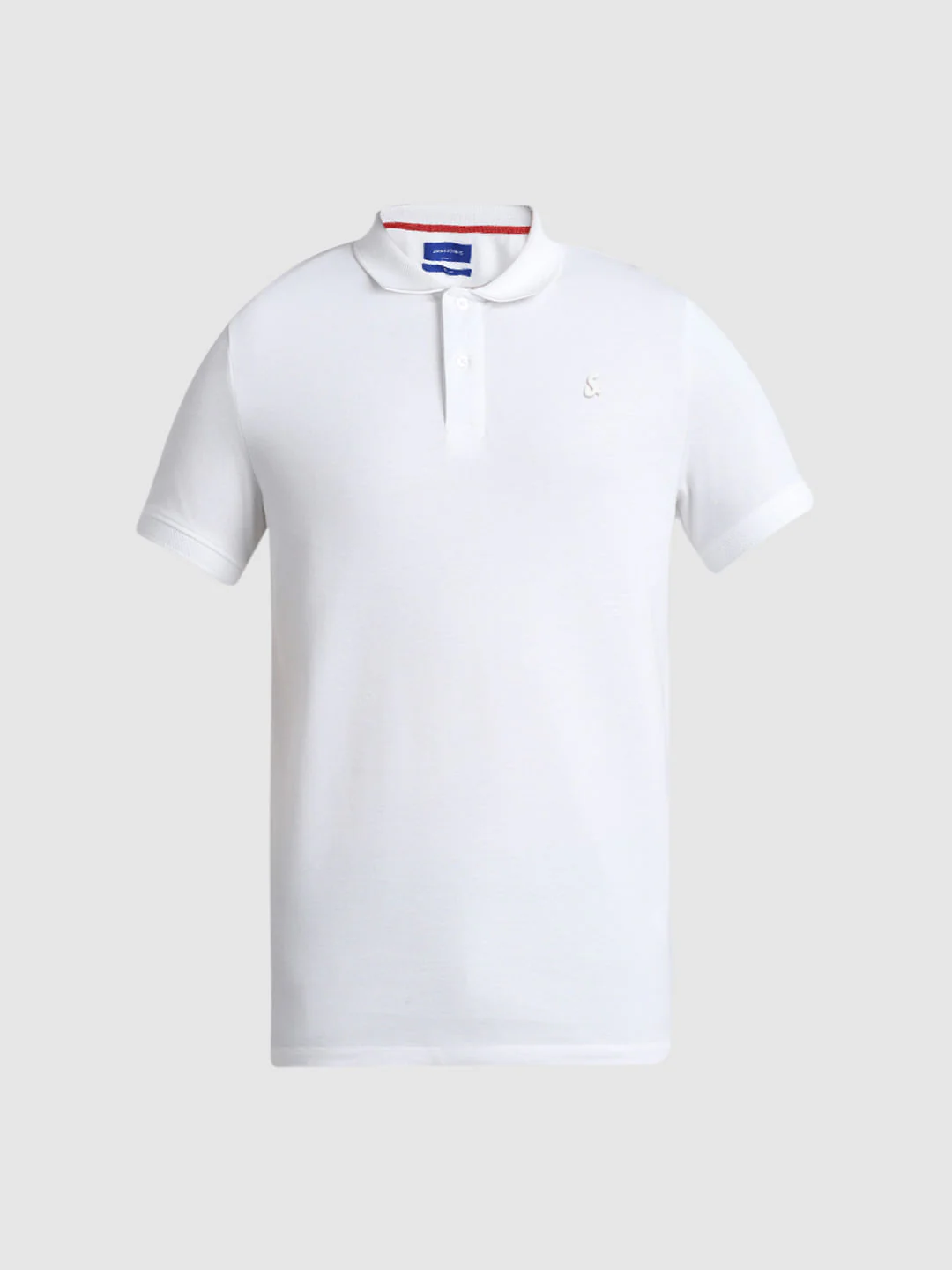 White Solid Polo Neck T-shirt - Image 7