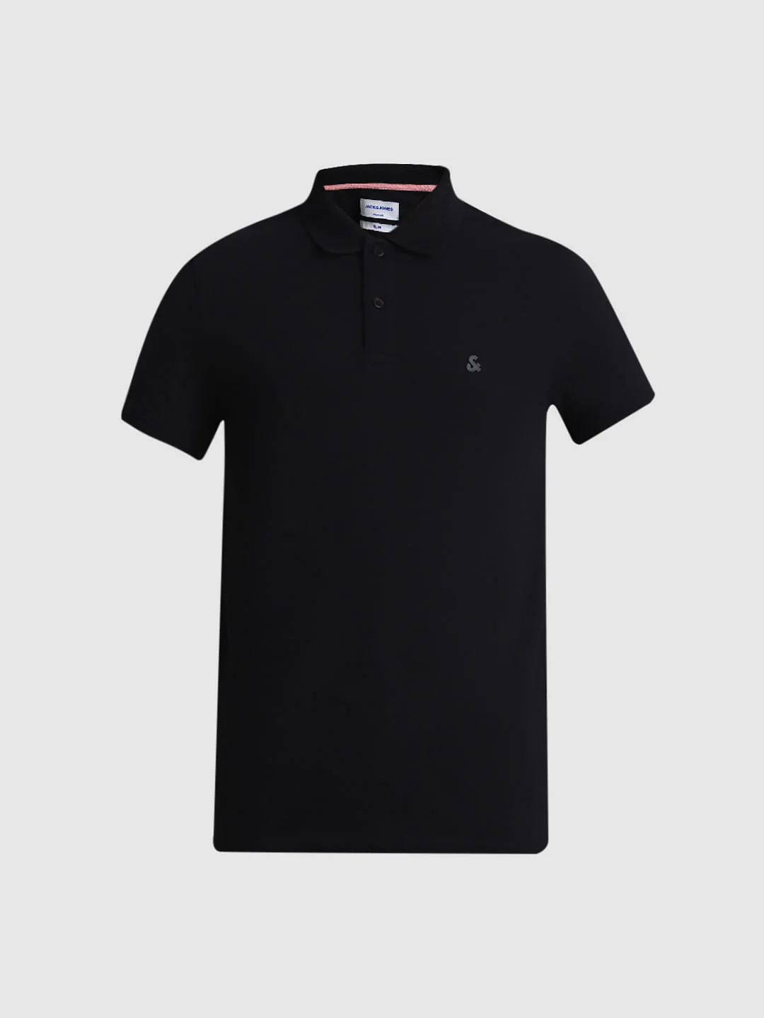 Black Solid Polo Neck T-shirt - Image 7