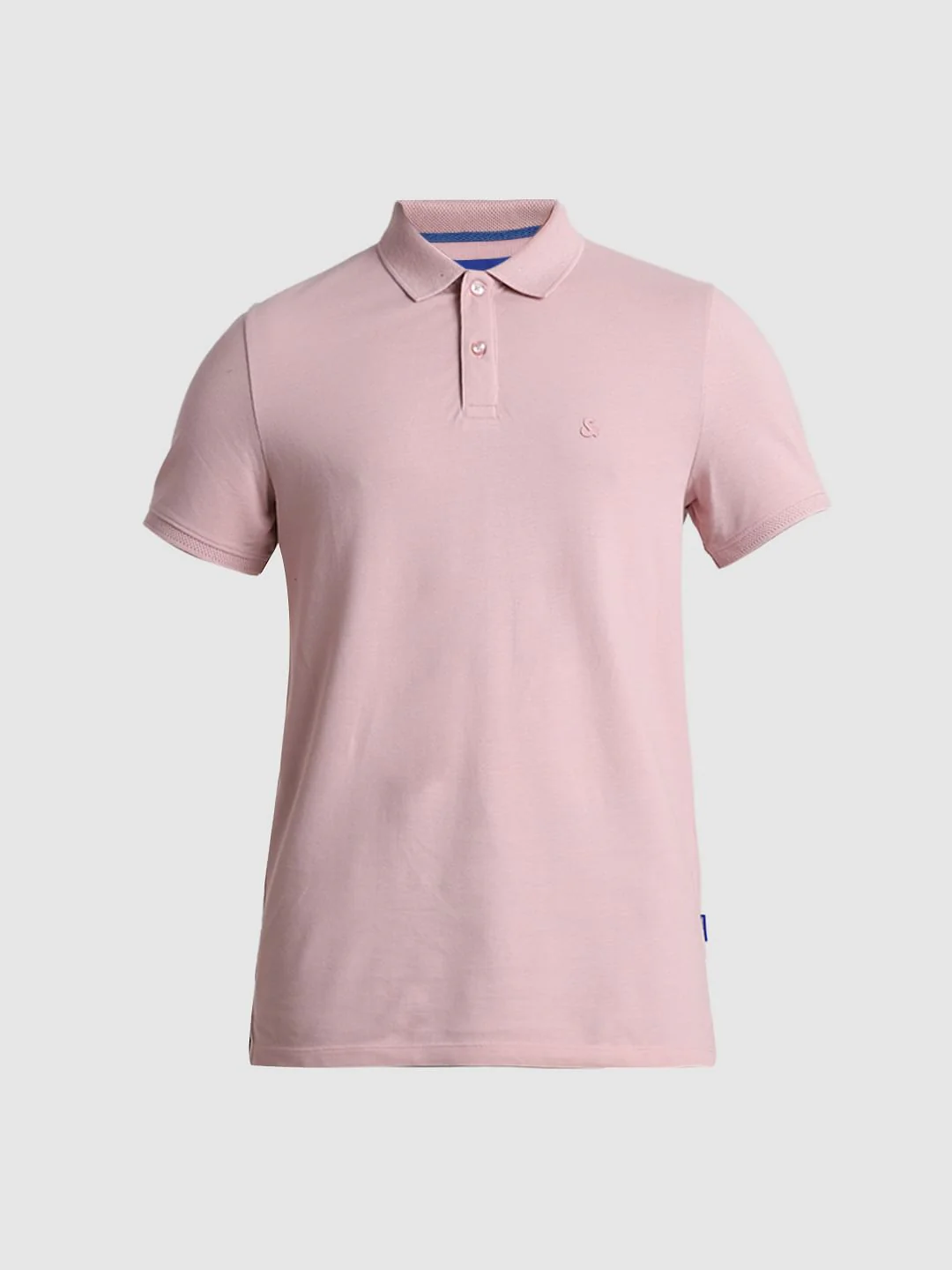 Light Pink Solid Polo Neck T-shirt - Image 7
