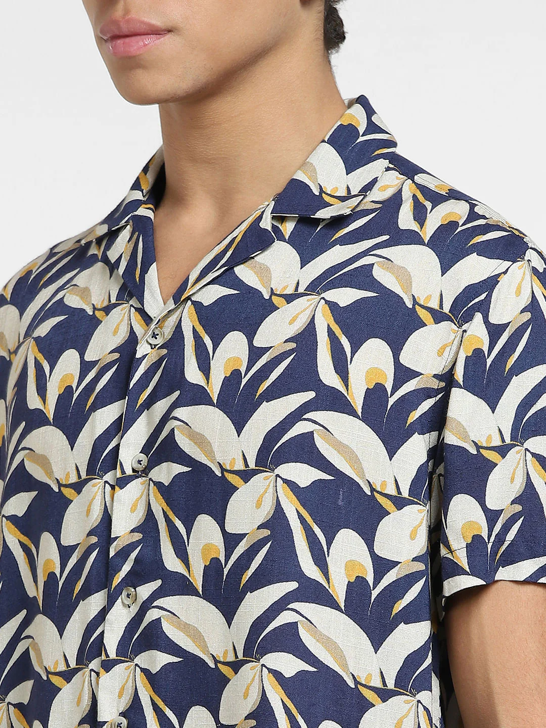 Dark Blue Printed Short Sleeves Shirt - Image 5