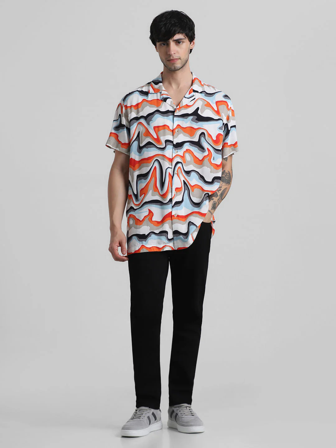 Orange Printed Short Sleeves Shirt - Image 6