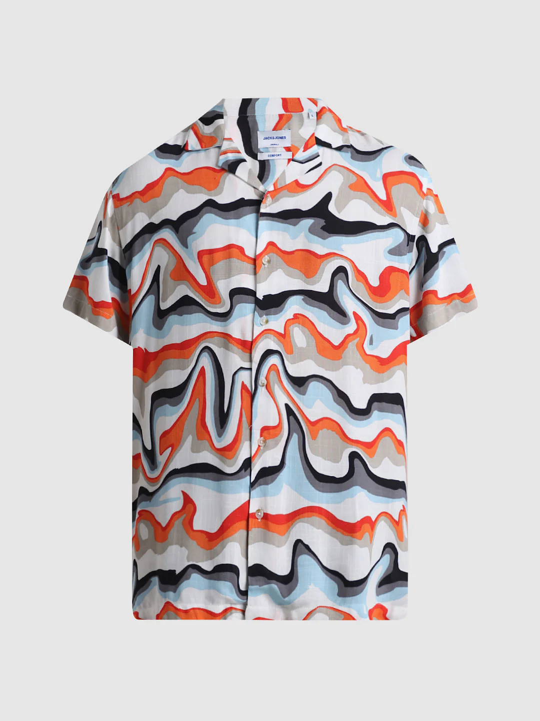 Orange Printed Short Sleeves Shirt - Image 7
