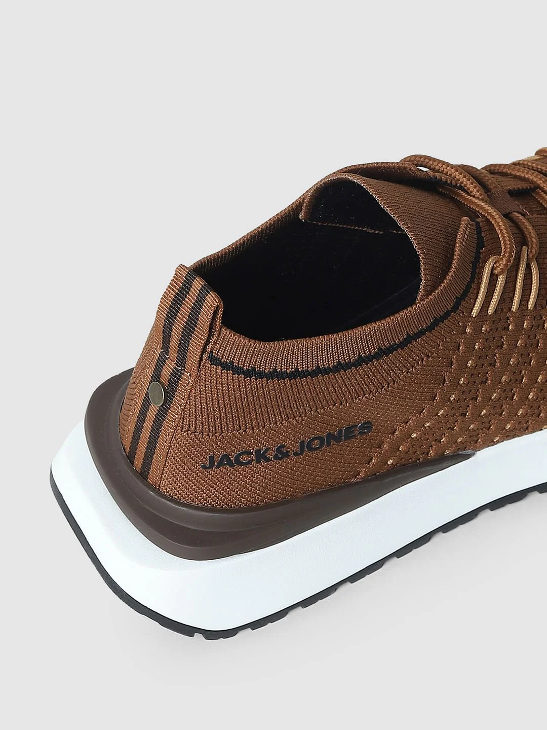 Brown Textured Mesh Sneakers - Image 8
