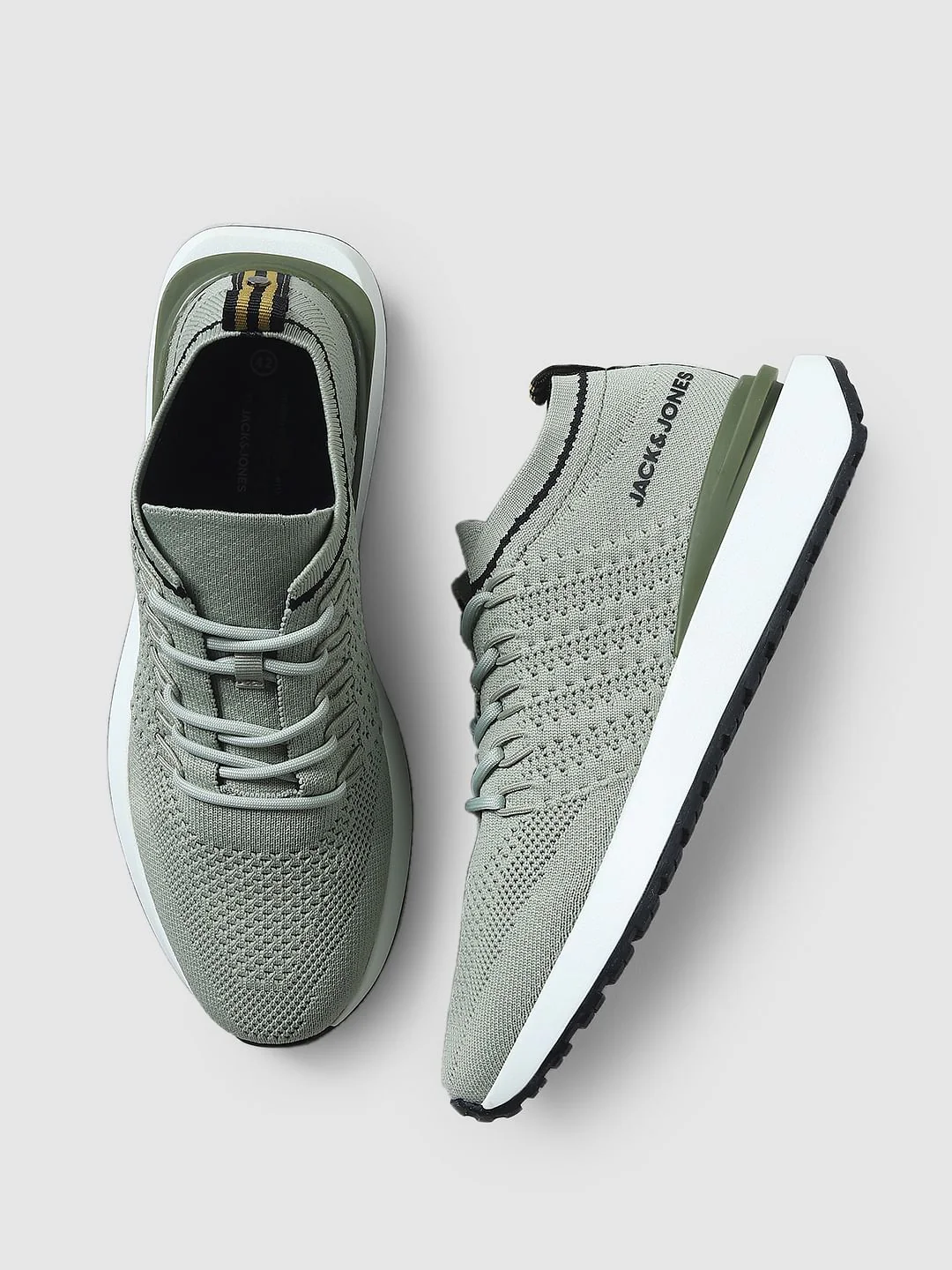 Light Green Textured Mesh Sneakers - Image 2
