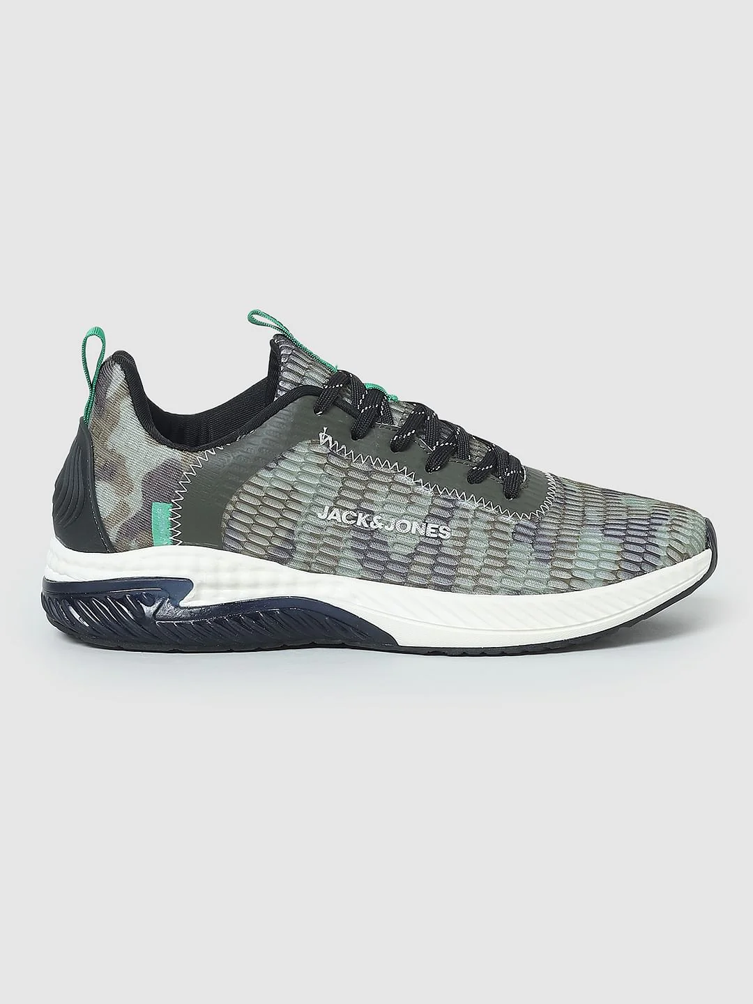 Green Camo Print Mesh Sneakers - Image 3