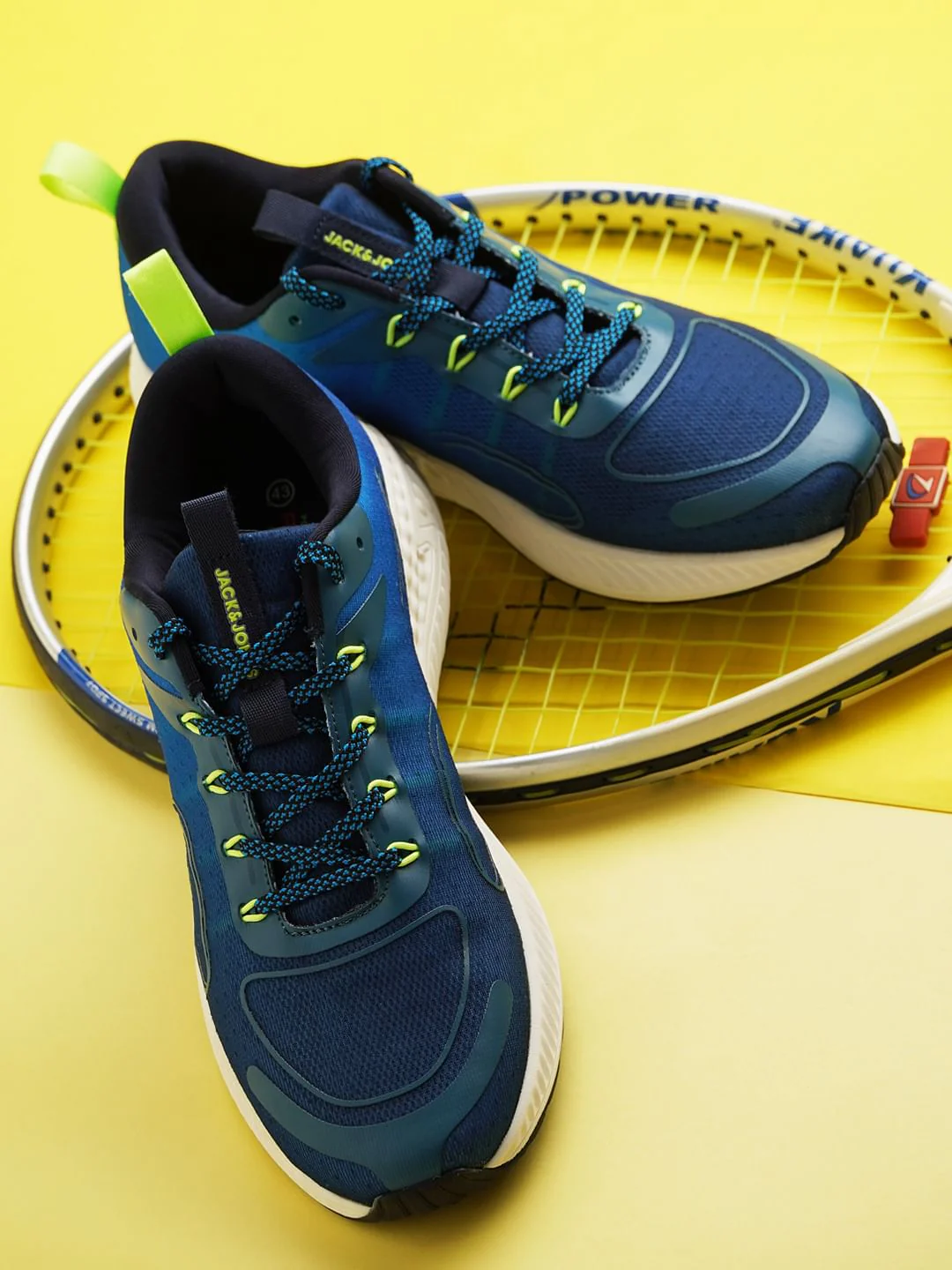 Blue Contrast Mesh Sneakers