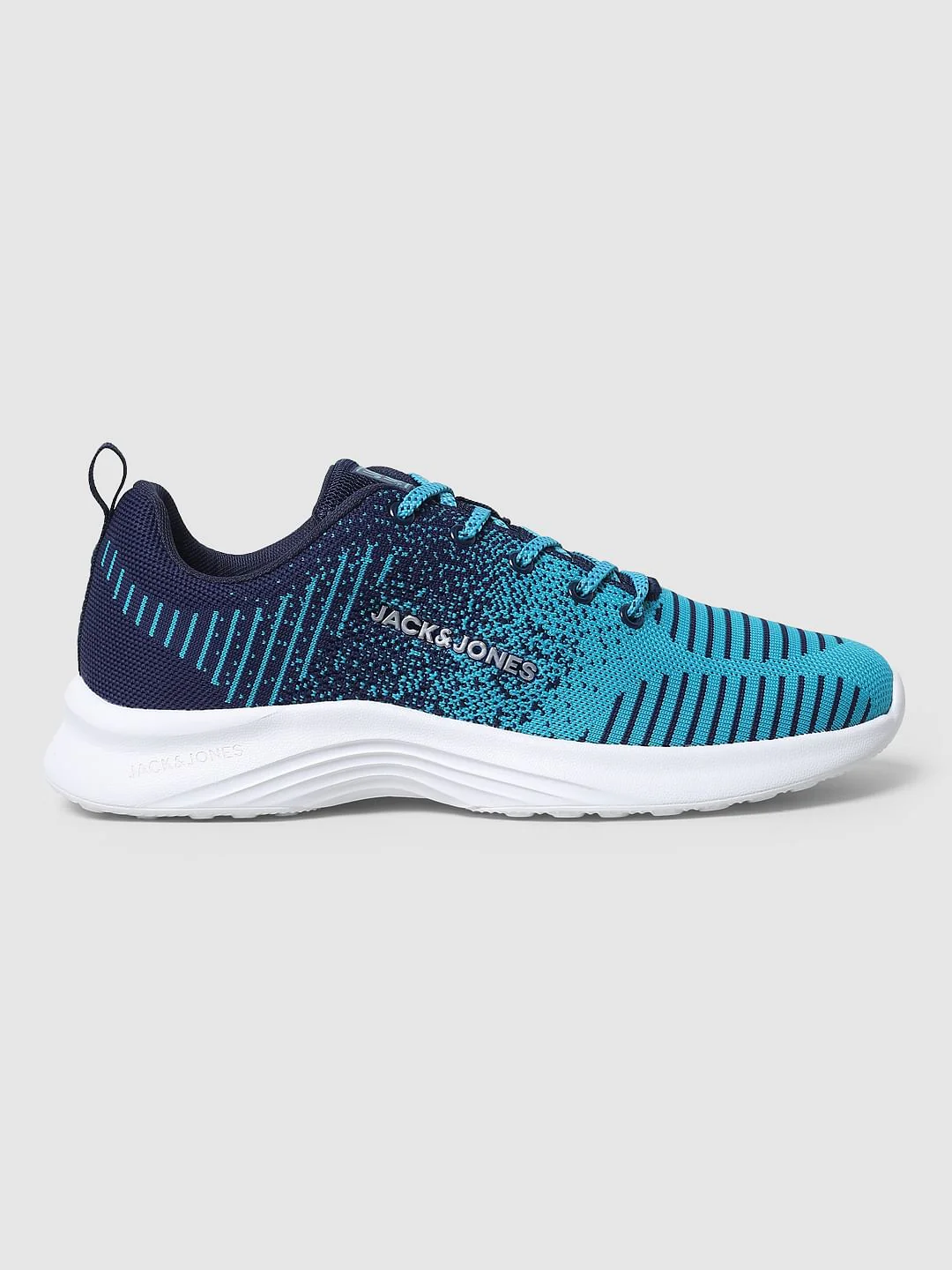 Aqua Blue Printed Mesh Sneakers - Image 3