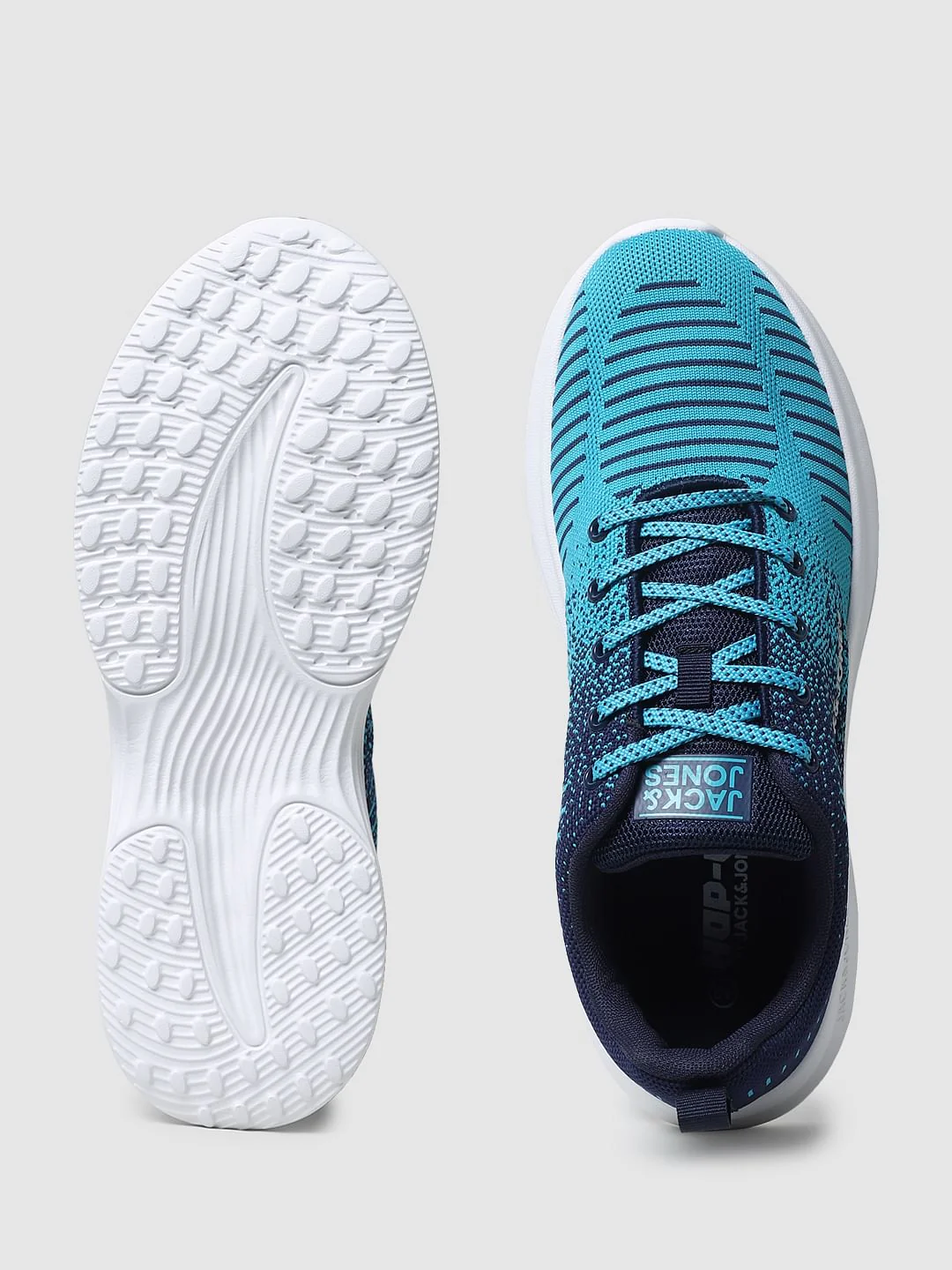 Aqua Blue Printed Mesh Sneakers - Image 5