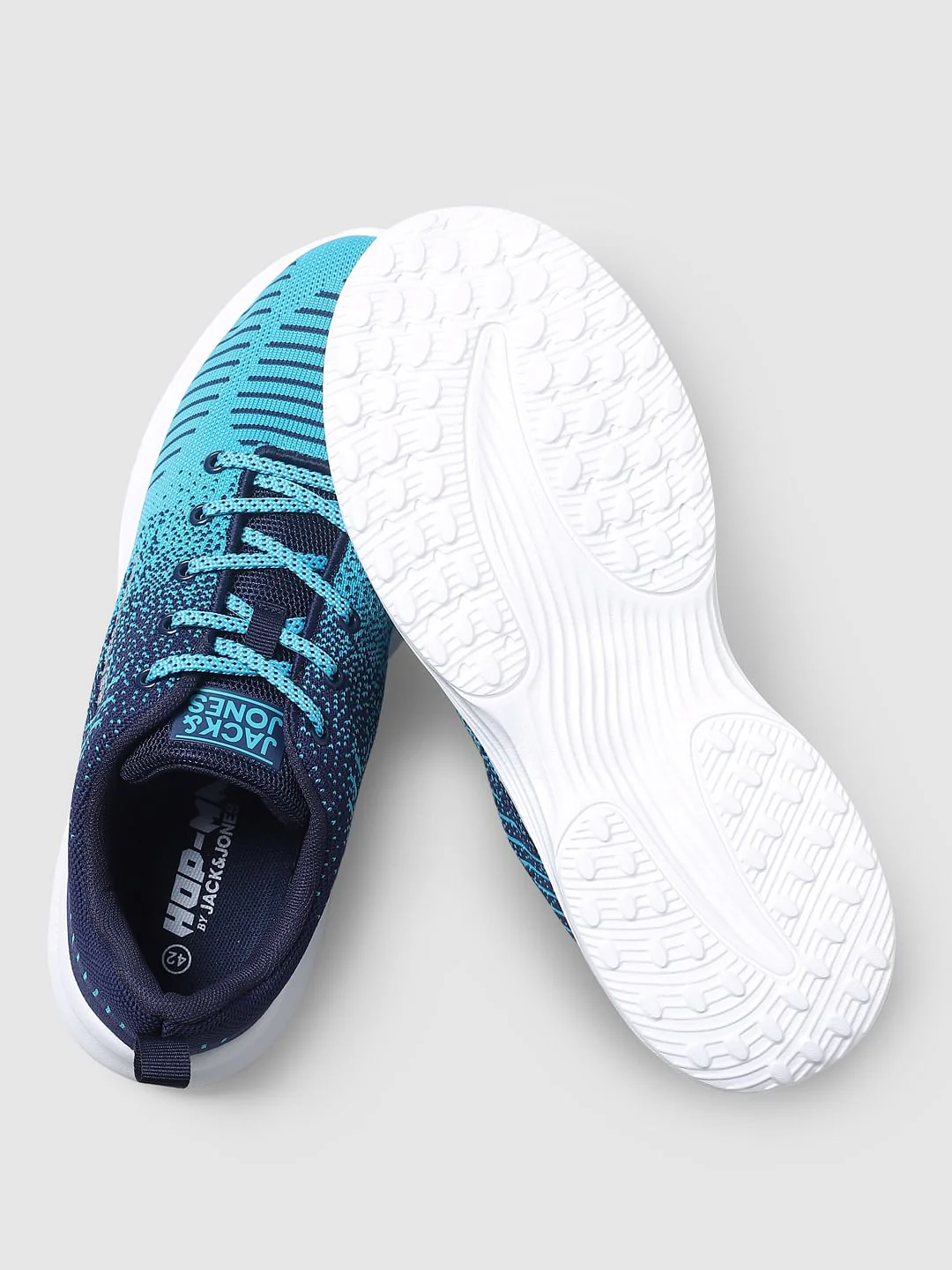 Aqua Blue Printed Mesh Sneakers - Image 6