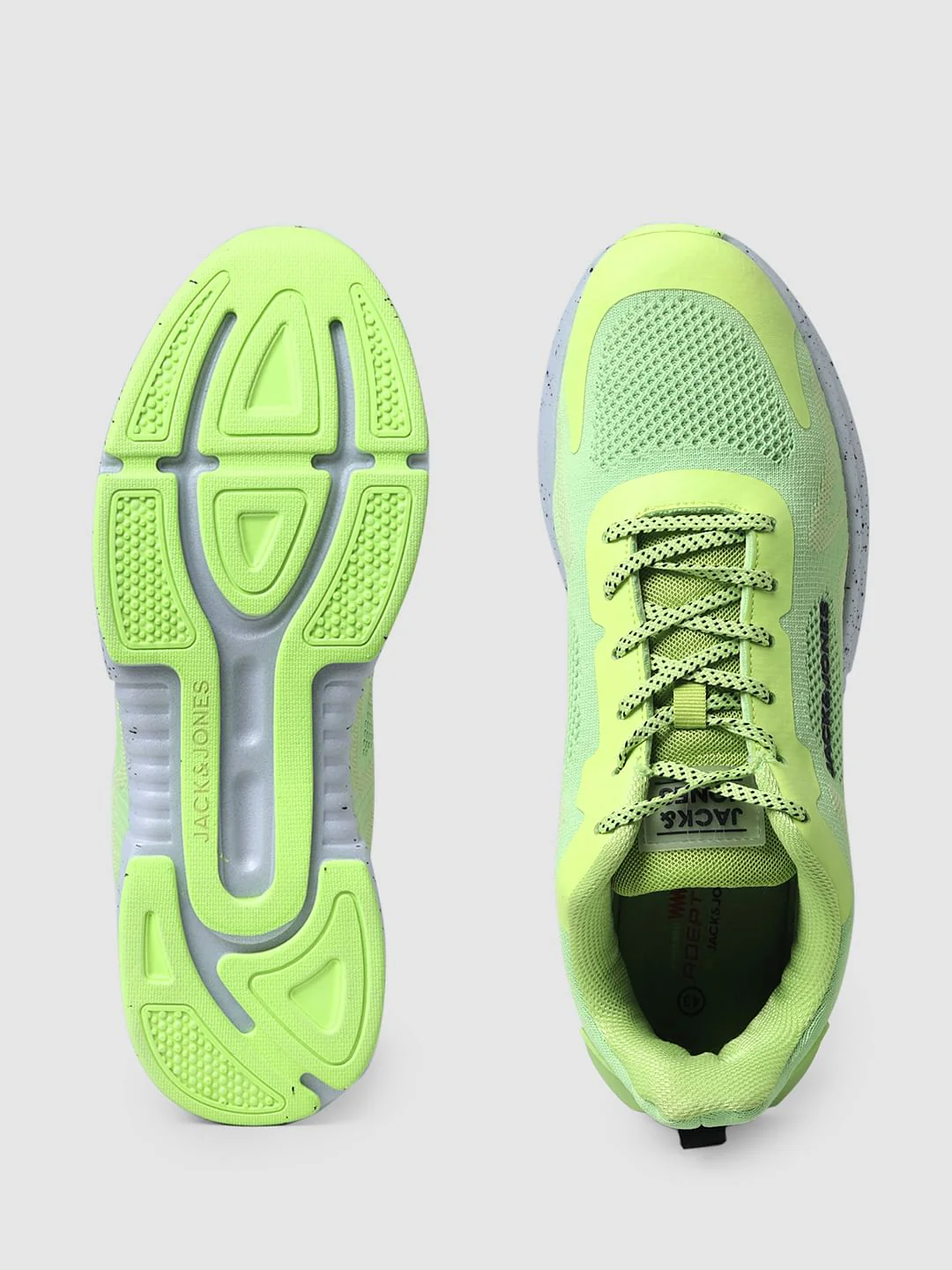 Neon Green Logo Print Mesh Sneakers - Image 6