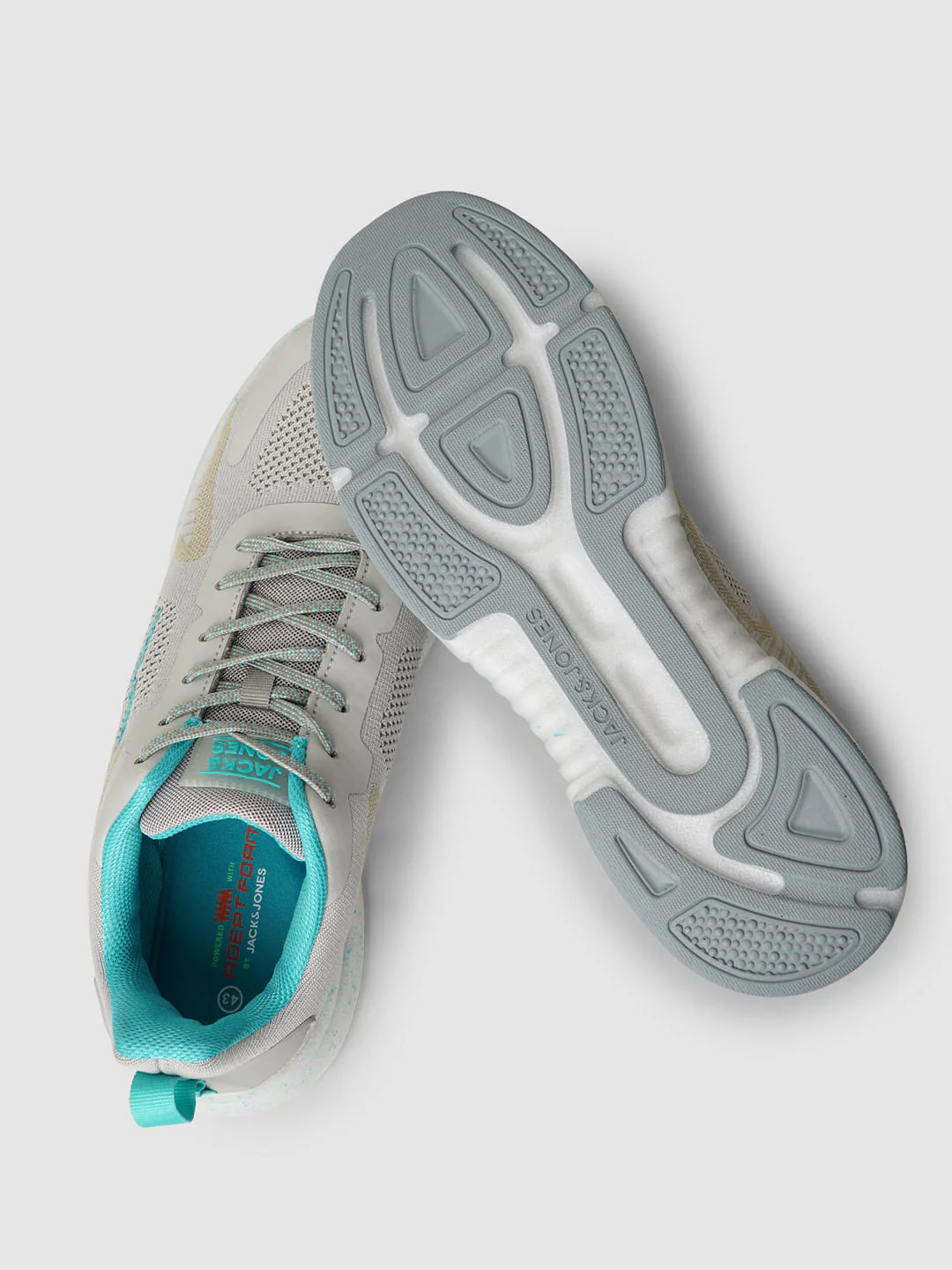 Grey Logo Print Mesh Sneakers - Image 6