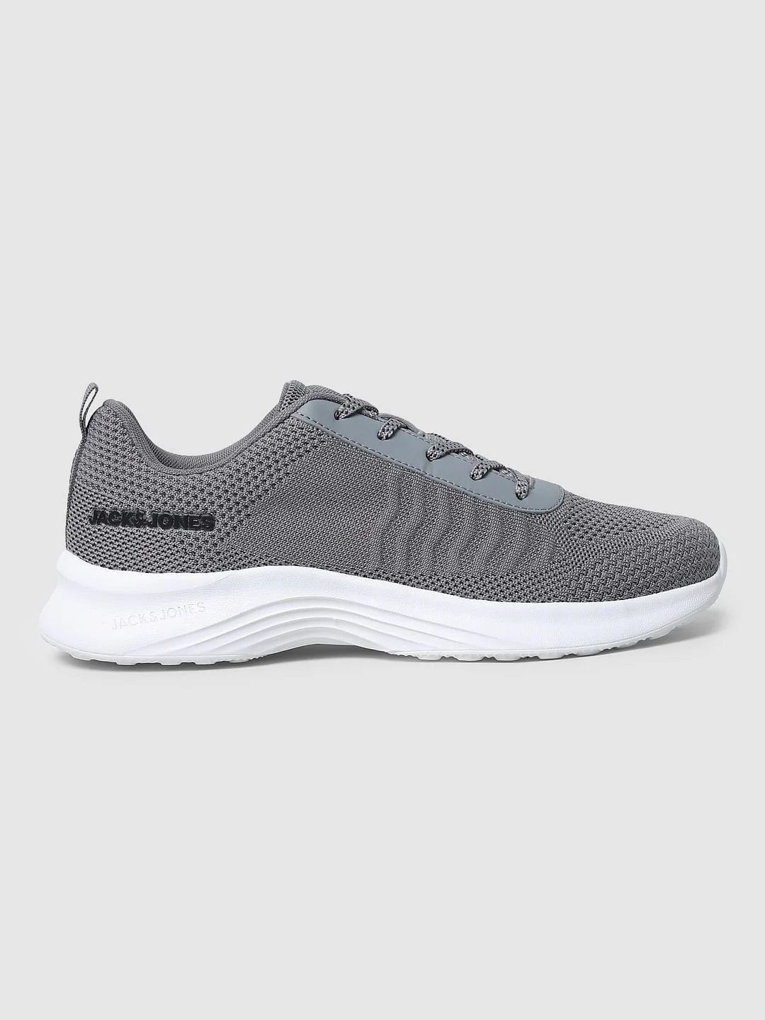Grey Mesh Lace-Up Sneakers - Image 3