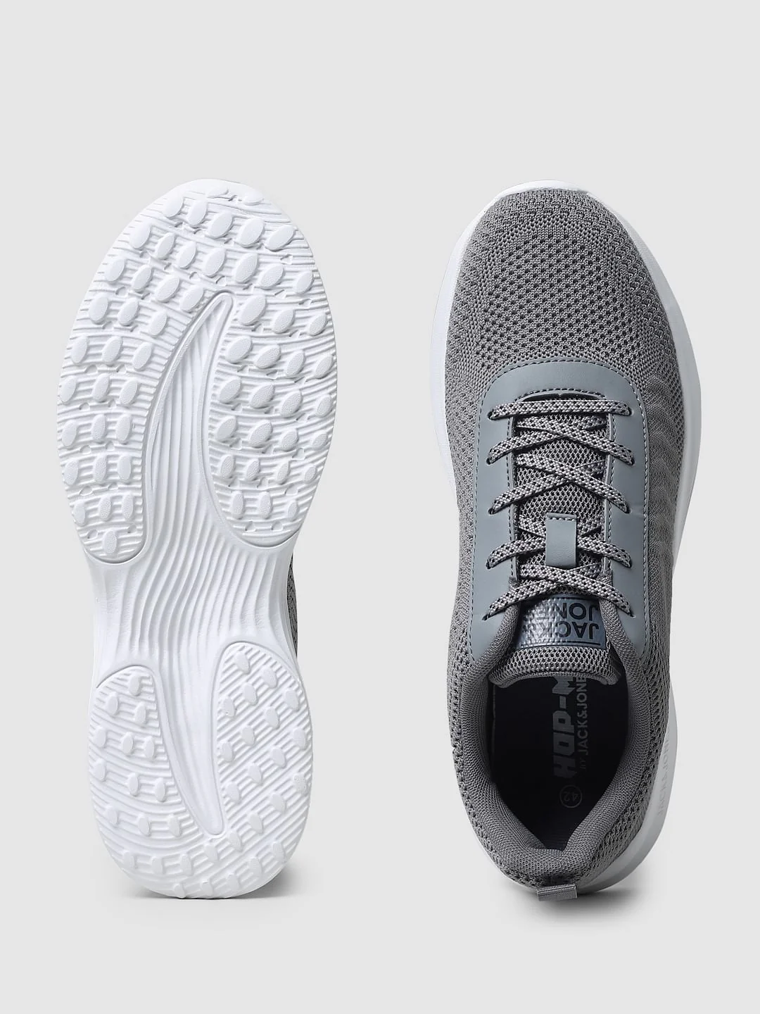 Grey Mesh Lace-Up Sneakers - Image 5